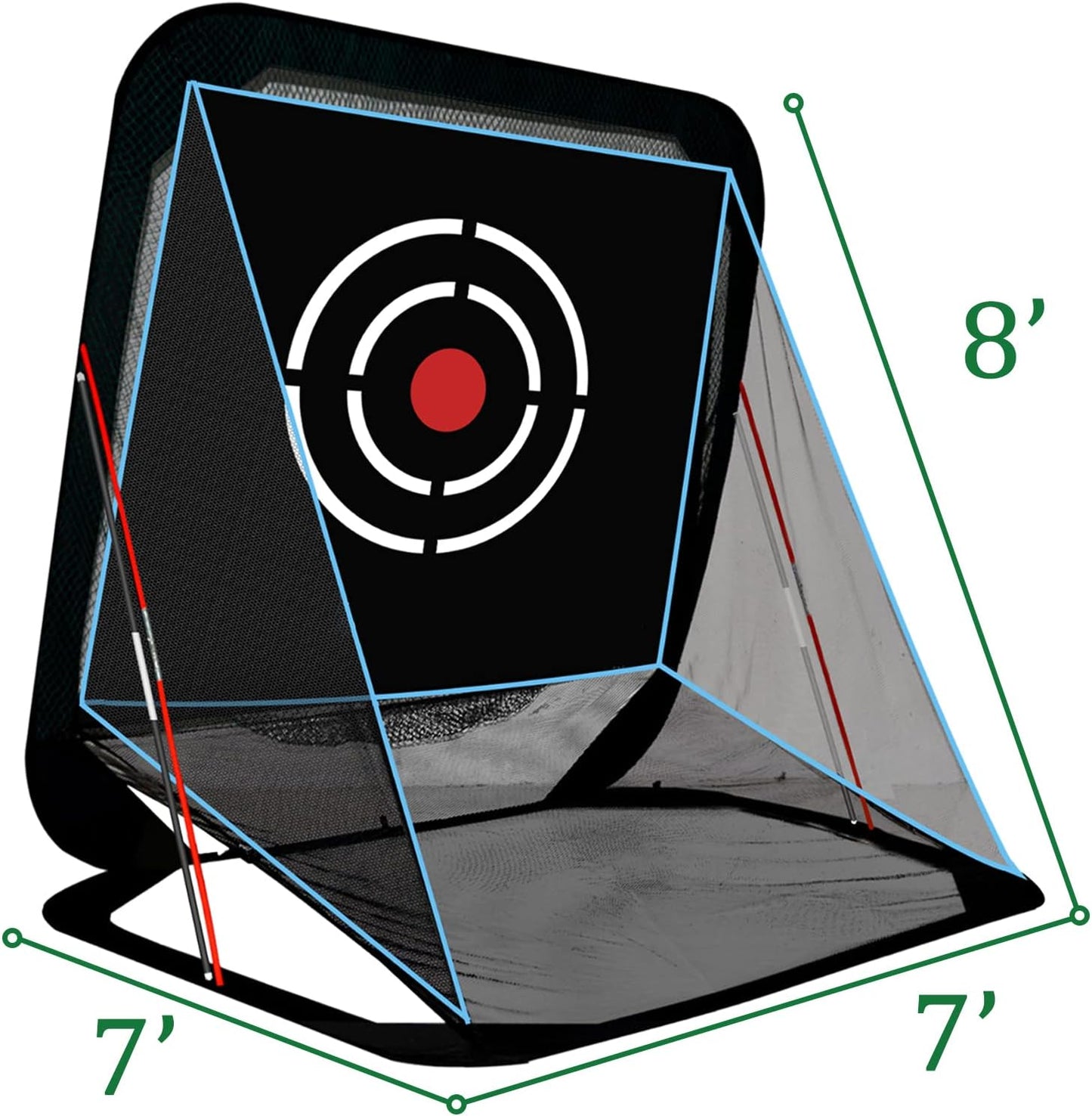 Pop Up Golf Net - 8x7x7ft Heavy Duty Portable Driving Hitting Practice Equipment for Backyard Indoor Outdoor with Target & Carry Bag