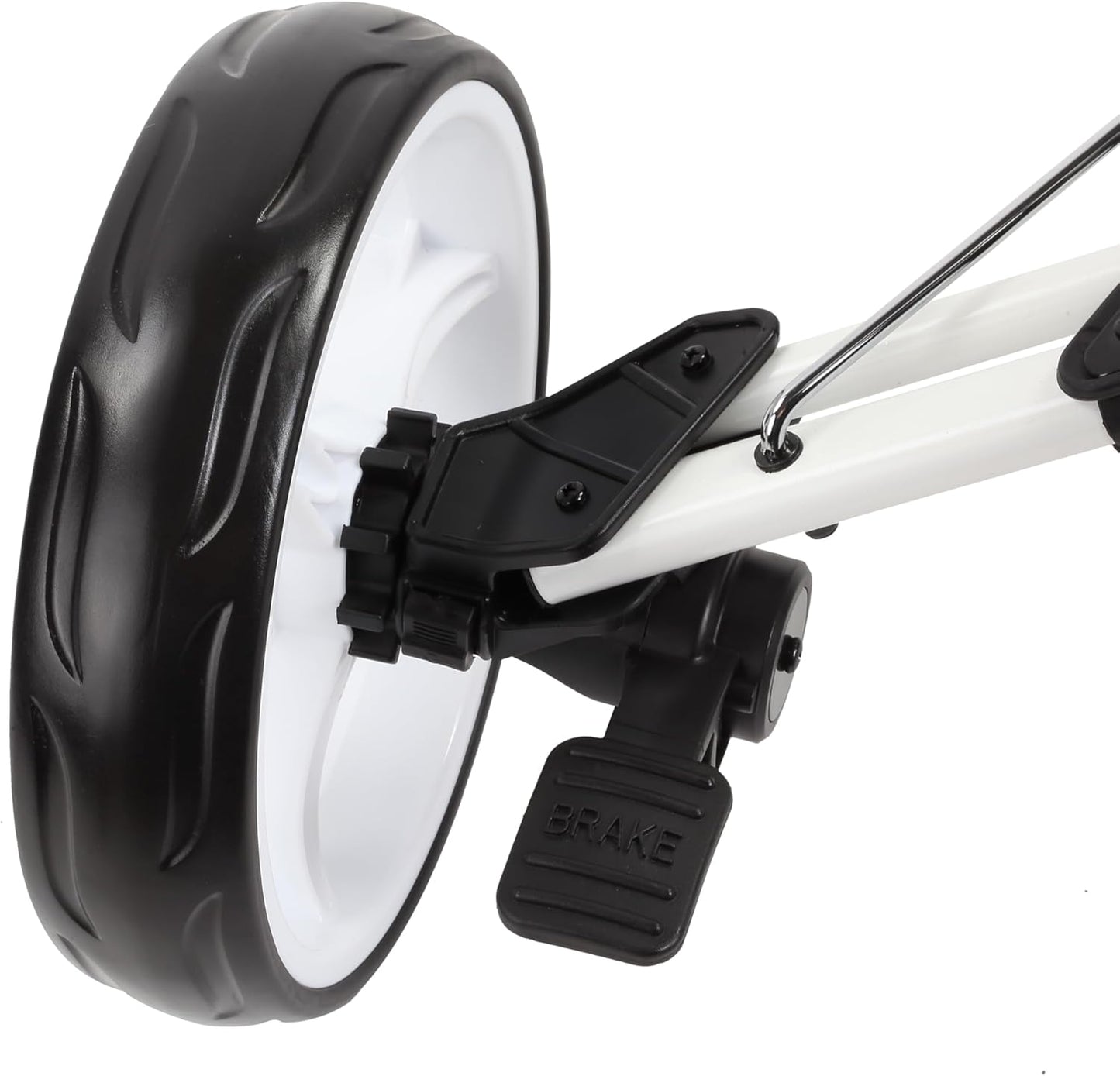 Folding Golf Push Cart 4 Wheel with Foot Brake – 1-Second Open & Close Golf Bag Cart, Adjustable Handle, Ball-Bearing Wheels, Lightweight Aluminum Frame, Umbrella Holder Included