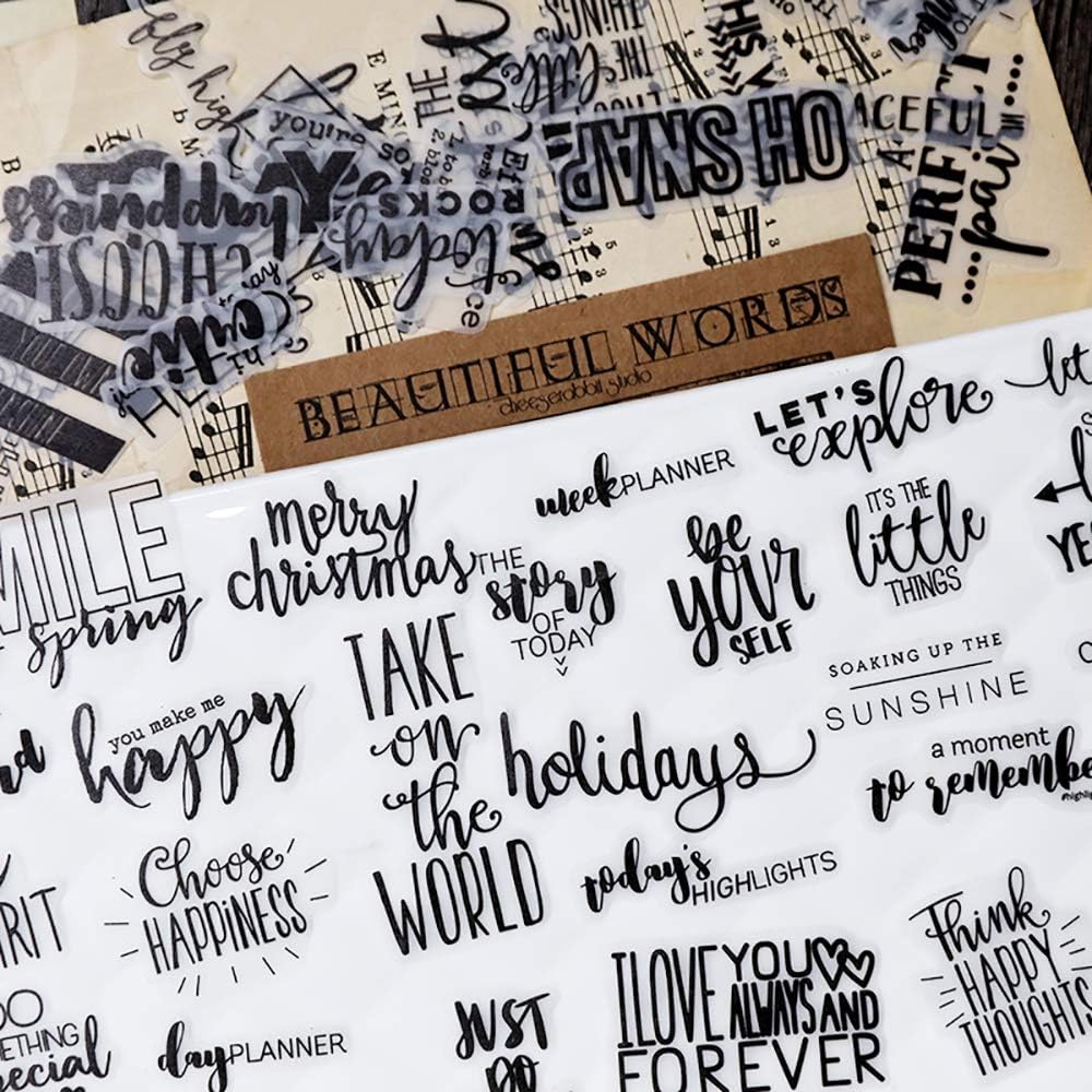 Doraking 90PCS Vintage Nice Words Sentences Sweet Happiness Stickers for Decoration Laptop Scrapbook Windows - Doraking No-Repeat Vintage Words Stickers