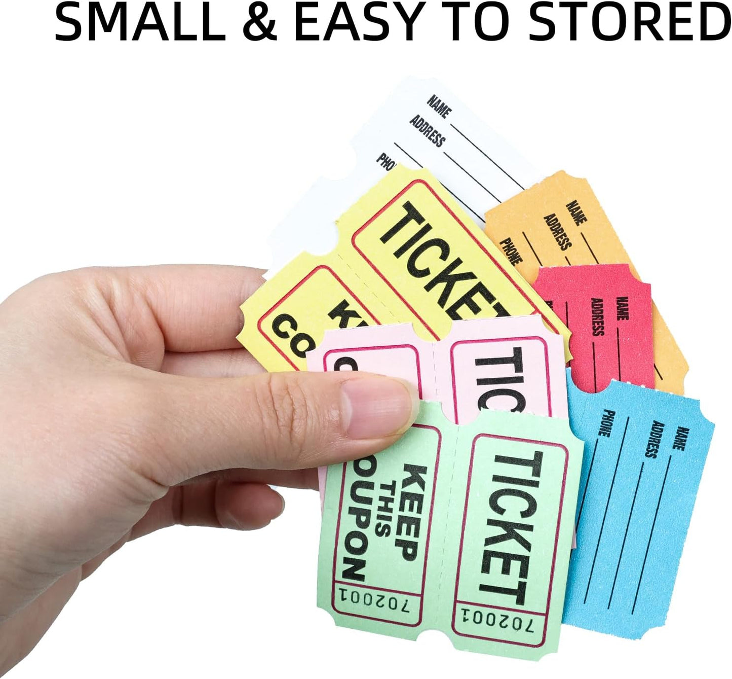 Raffle Tickets Roll - 2000 Tickets Double Roll for Fundraisers, Carnivals, Events - Durable Stub Design, Easy Tear & Organize(Blue)