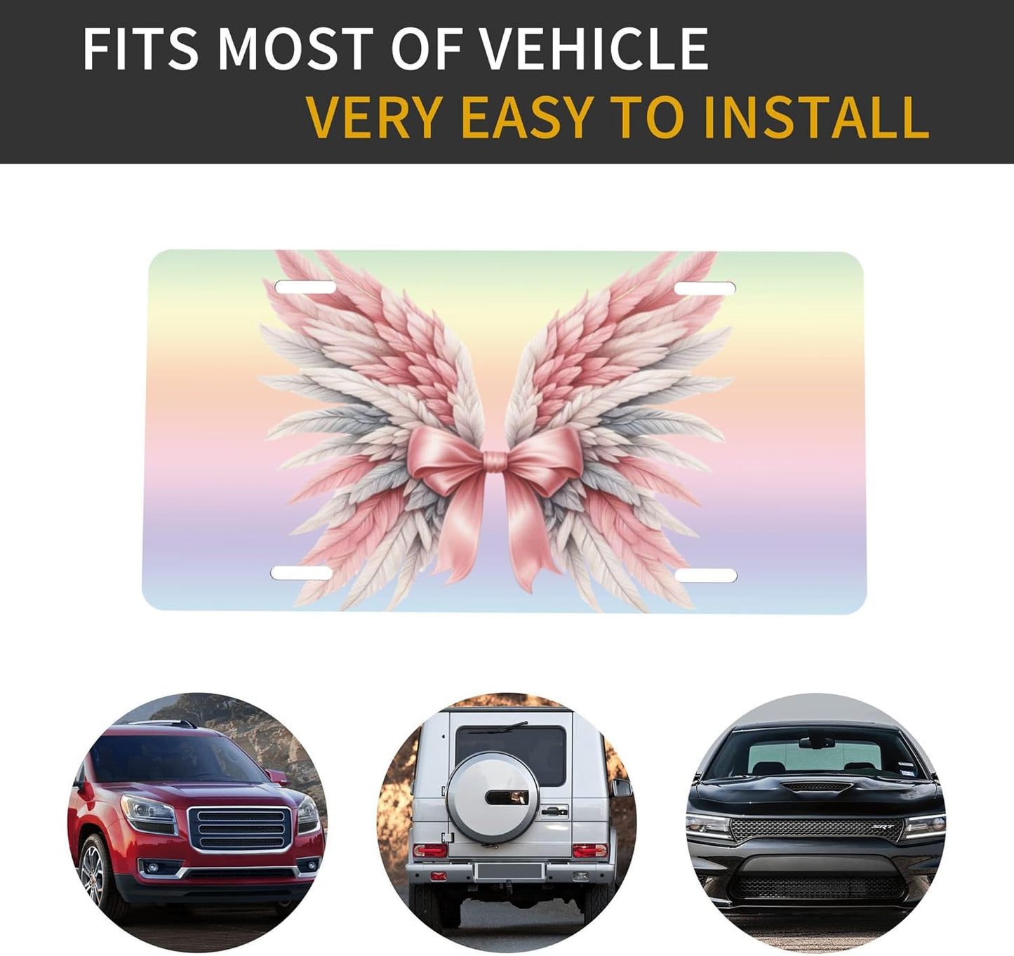 Custom License Plate Personalized Beautiful Abstract Pink Funny Aluminum Front License Plates Decorative Rust-Free Metal Car Plate Covers for Women Men Car Tag Accessories fit Truck SUV Rv 12 X 6 in