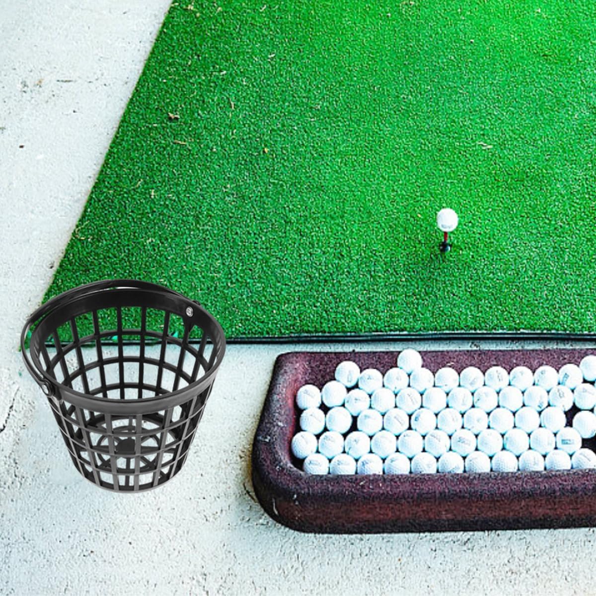 ZLY Golf Ball Basket,Golf Ball Container Ball Bucket with Handle,Holds 25 Balls,Plastic Balls Holder,Black (Holds 25 Balls)