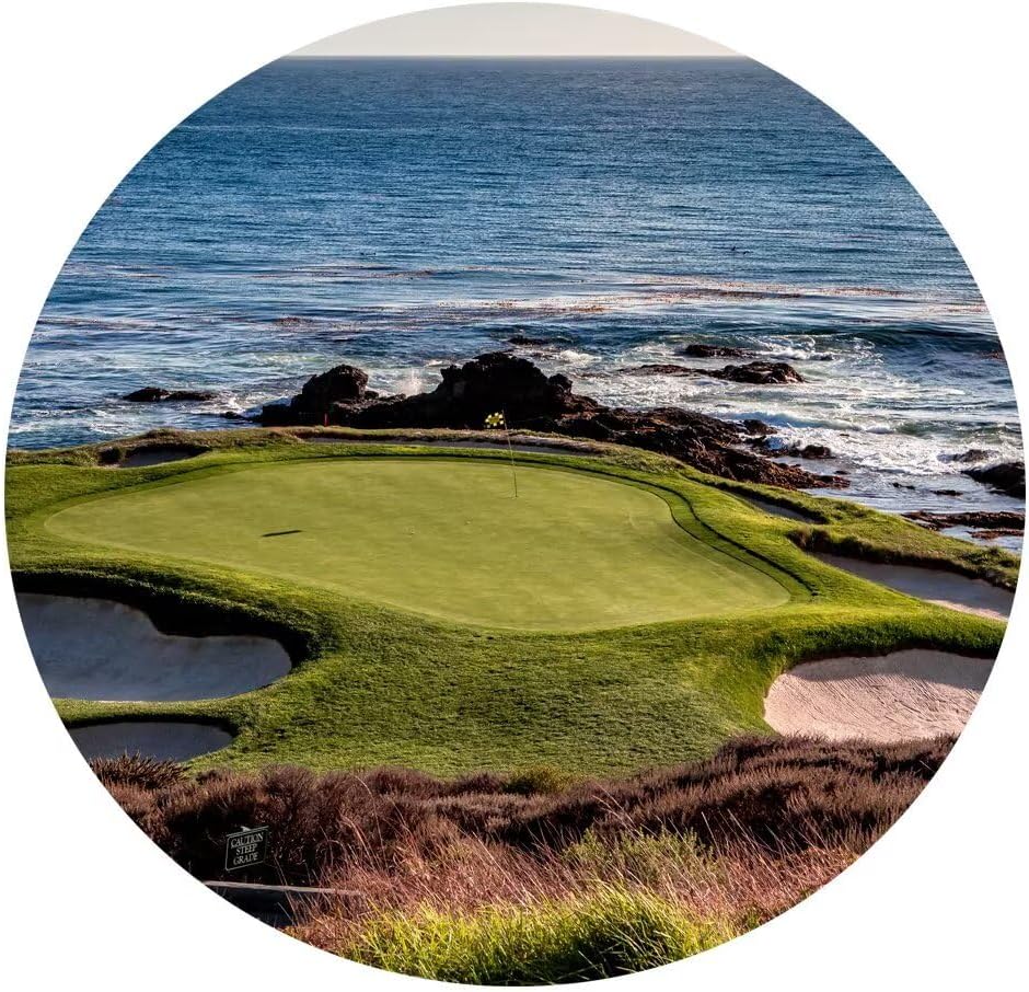 chenchenArt California Coastline Golf Course Wall Art Prints USA Golf Course Canvas Wall Decor for Living Room Bedroom Bathroom Home Decorations Painting Framed Ready to Hang(12''H x 16''W)