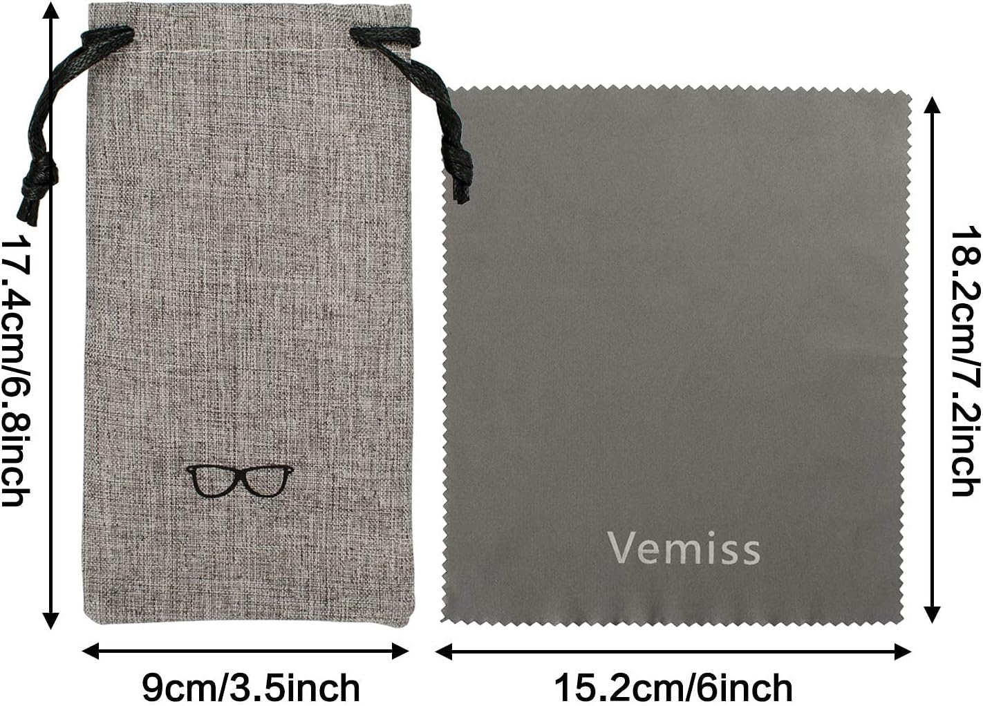 Vemiss Hard Shell Eyeglasses Cases, Linen Fabrics Protector Sunglasses Case, Large Glasses Case