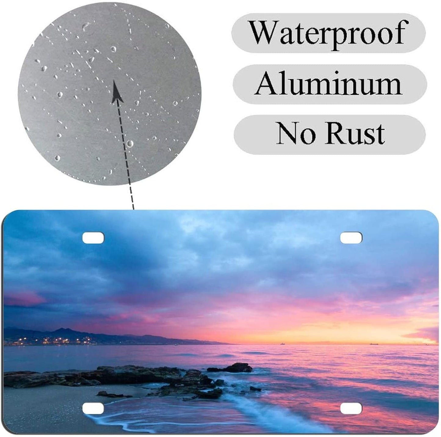 Metal Automotive License Plate, Custom Personalized Text Logo Image Photo Design Work,Customized Tag Aluminum License Plates for Front of Car - 2 or 4 Holes - US/Canada Size 12x6 inches