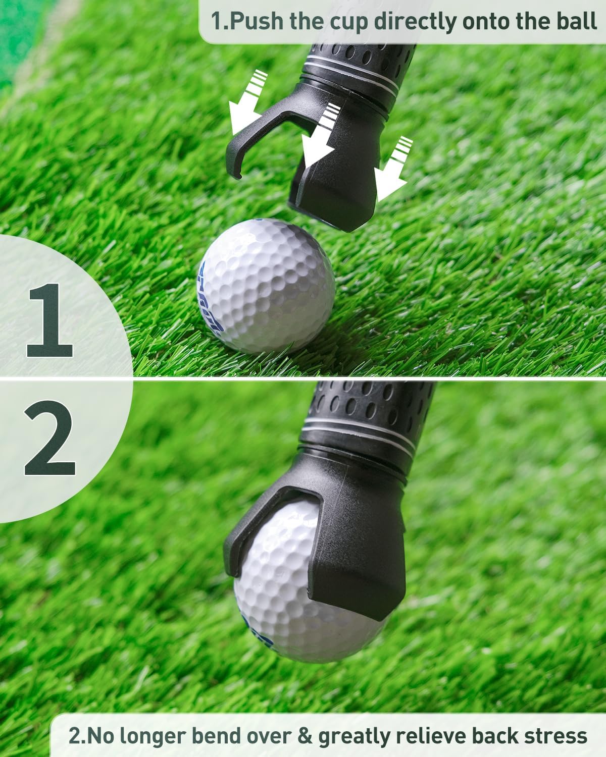 GreenHaven Golf Ball Retriever Grabber for Putters Golf Pick-up Portable Grip Sucker Tool Back Saver for Golfers,3-4 Pack