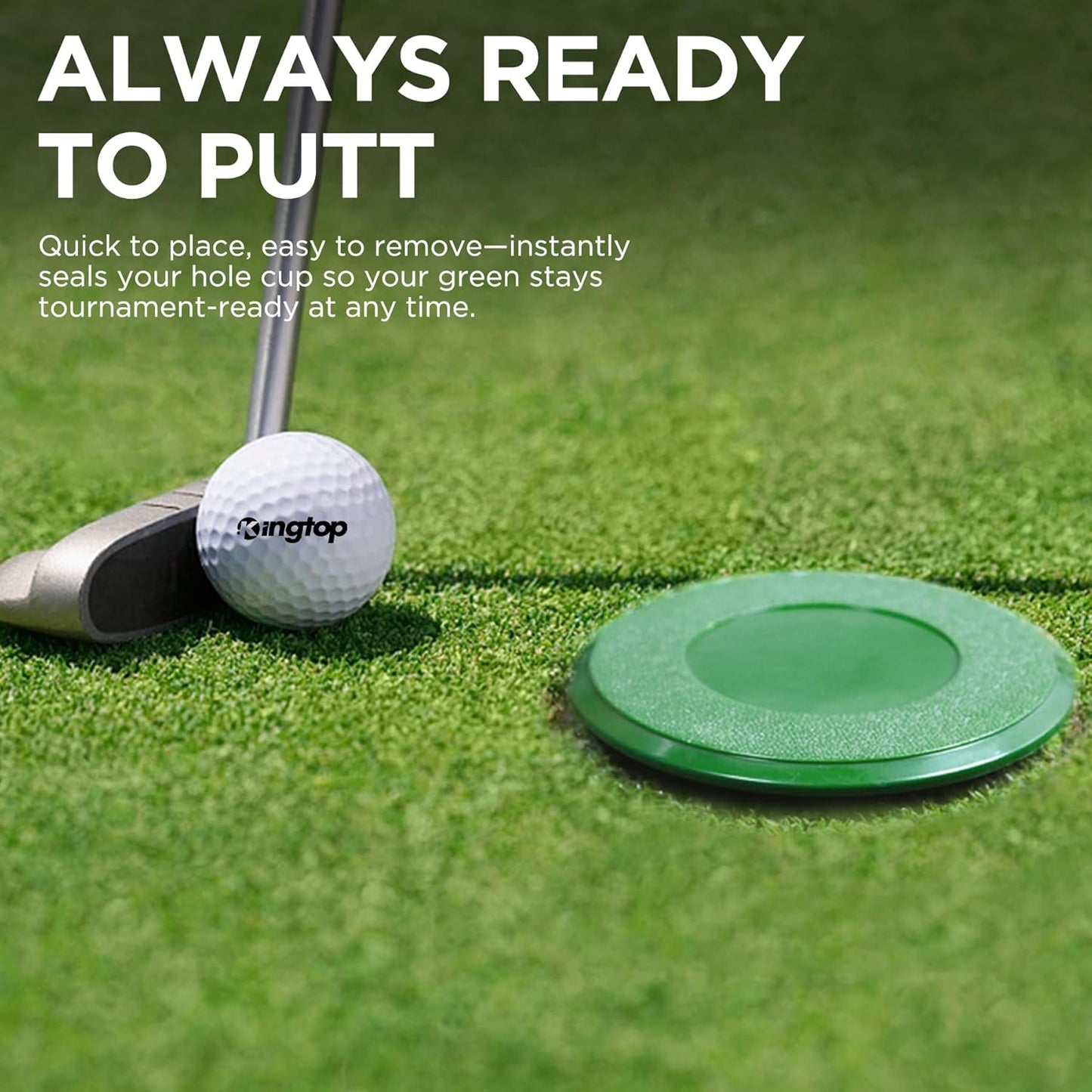 KINGTOP Golf Hole Cup Cover – Fits Standard 4.25" Aluminum & Plastic Golf Cups – Convert Backyard Practice Putting Green to Multi-Use Space