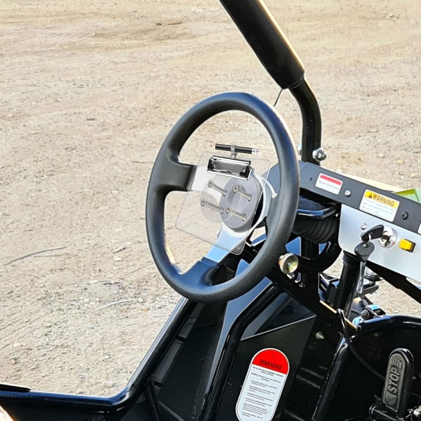 Archerest Golf Cart Steering Wheel Scorecard Holder with Pencil Holder for Club Car/EZGO TXT& RXV/Yamaha G29/Icon I40/Star Car/Excar and Other Most Golf Carts Clear 5mm Thick Acrylic