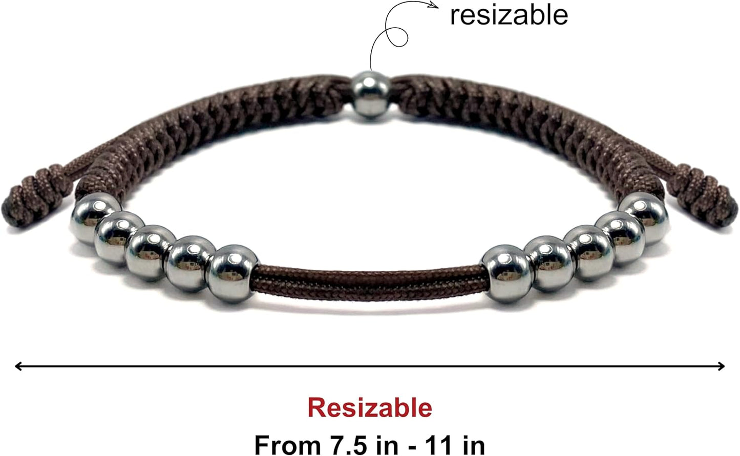 LAMIBEE Premium Golf Stainless Steel 10 Bead Score Counter Bracelet, Golf Stroke Count Bracelet, Resizable Easy Adjust Golf Round Scoring Tracker, Durable Stylish Golf Accessory