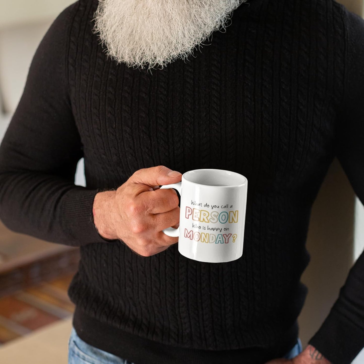 Retirement Gifts For Women Men, Who Is Happy On Monday, Happy Retirement Mug 11 Oz Coffee Mug, Retired Gifts Birthday Gift Christmas Presents for Coworkers Nurse Teacher Boss Grandma Mom