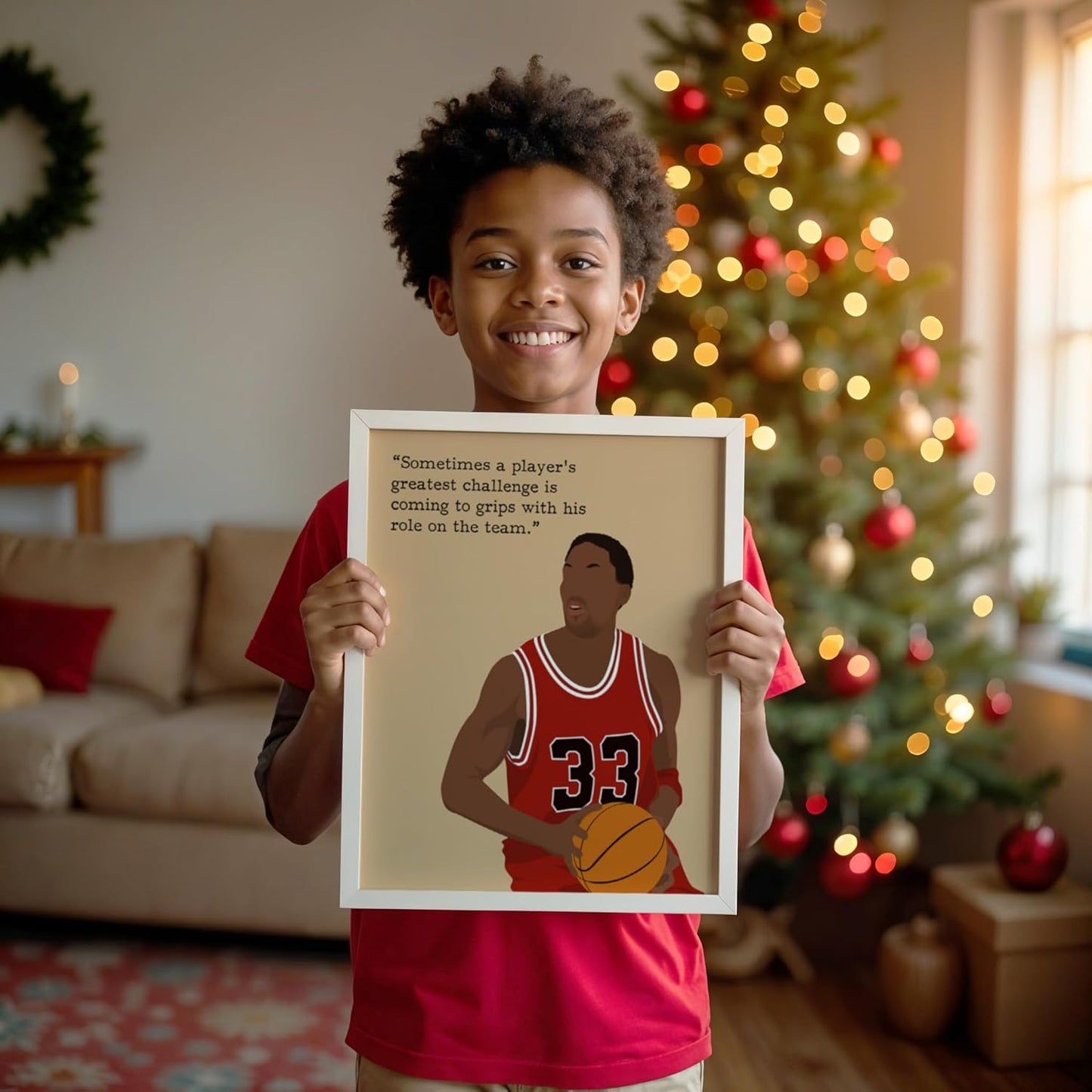 LOLUIS Motivational Basketball Superstar Hand-Drawn Artwork Sport Quote Wall Art Decorations (Unframed 8"x10", Basketball Player 8)