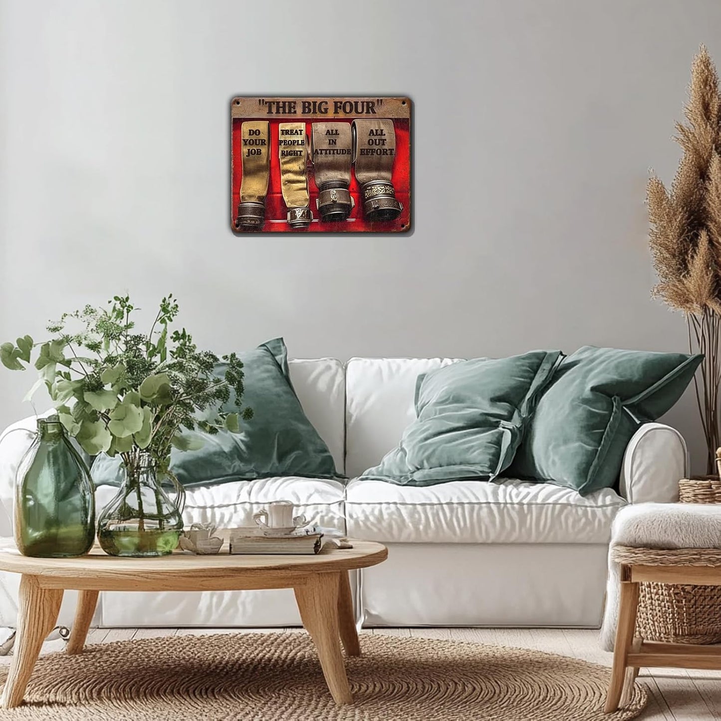 The Big Four Firefighter Do Your Job Firefighter Metal Tin Sign 8x12 Inch Retro Firefighter Metal Poster Plaque Fun Firefighter Tin Sign Home Kitchen Garden Bar Coffee Man Cave Wall Decor