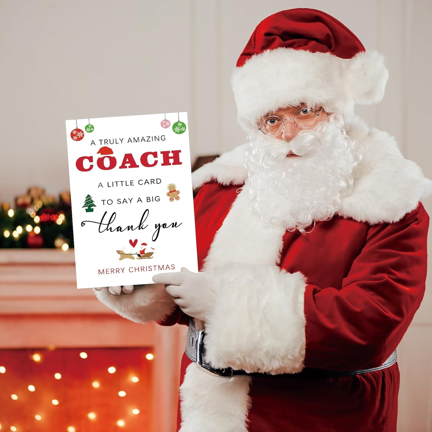 Coach Christmas Card for Men Women | Best Coaches Christmas Thank You Cards Gift for Football, Basketball, Volleyball, Baseball, Softball, Swim Team, Hockey, Golf...