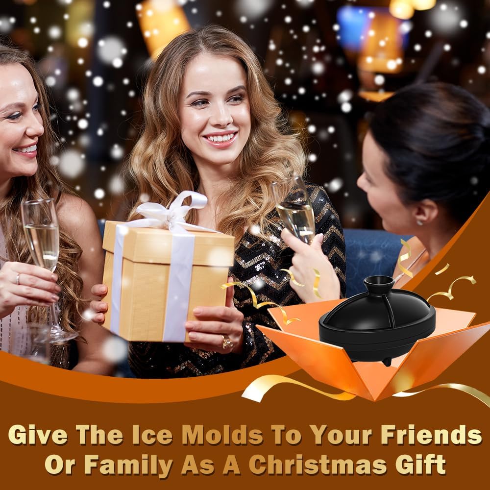 6 Pack Silicone Football Ice Cube Molds 2.2 Inch Large Silicone Fun Shapes Novelty Football Gifts Craft Round Sphere Ice Ball Molds for Cocktails, Bourbon, Brandy, Whiskey (6, Football)