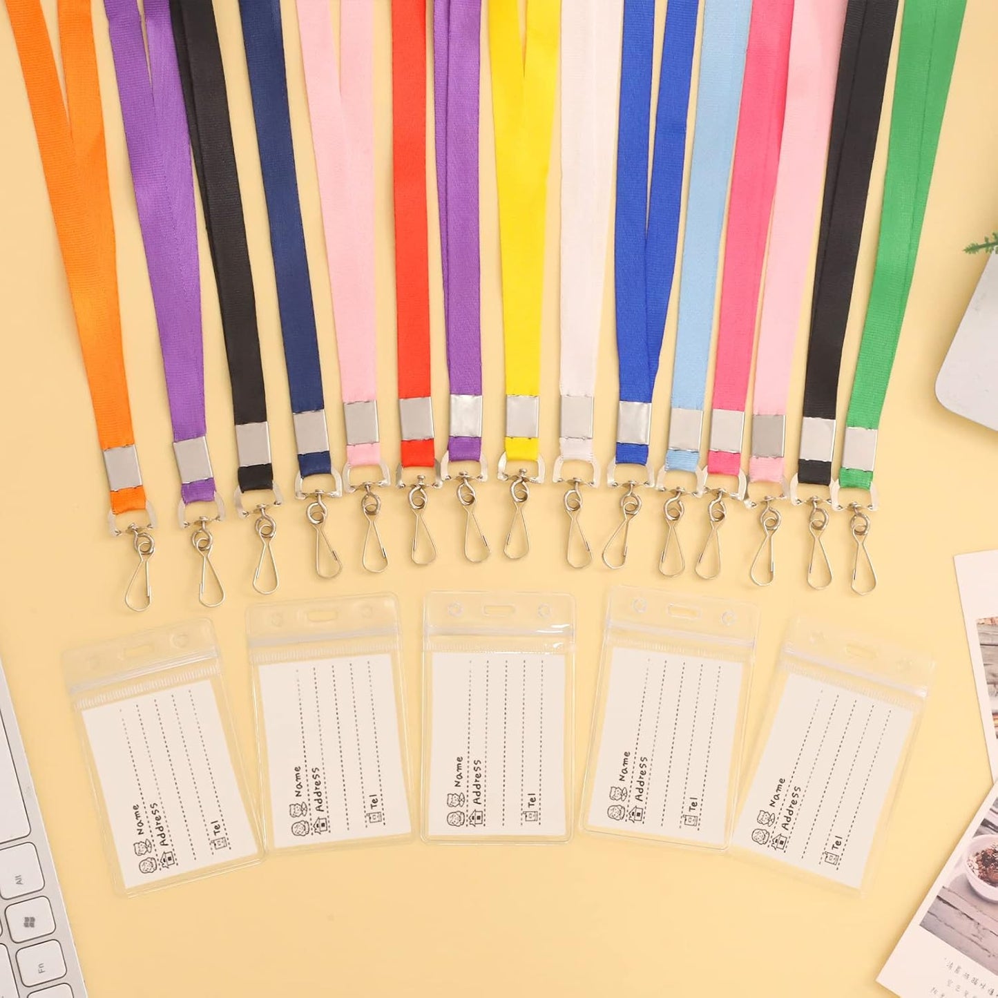 48 Pack Lanyards for ID Badges Cruise Lanyard for Ship Cards with Waterproof ID Badge Holder Cruise Essentials 2025 (12 Colors)