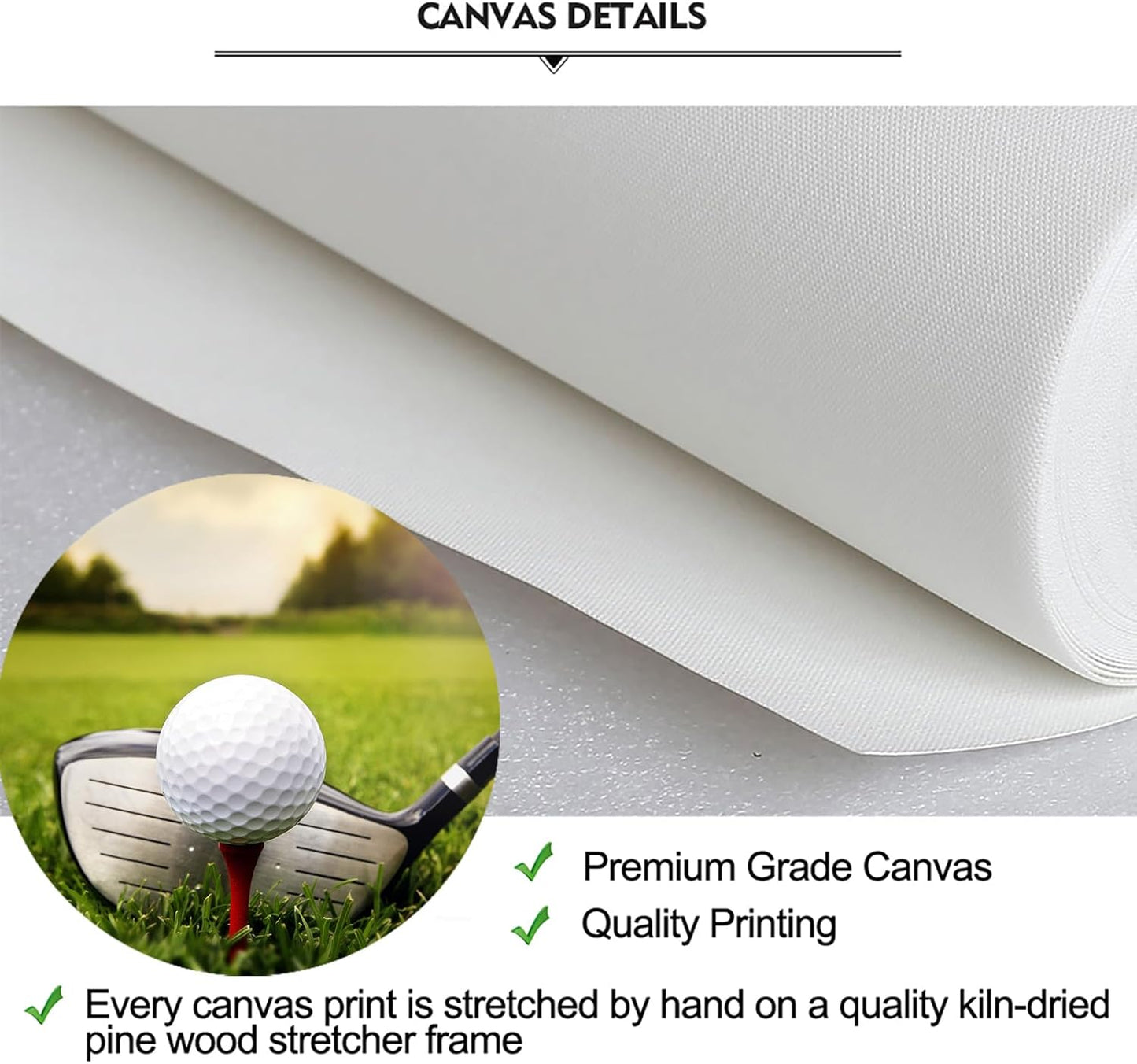 iKNOW FOTO 3 Piece Sports Canvas Wall Art Golf Course Scenery Sunset Framed Print Artwork for Home Decor Ready to Hang Each 12"x16"