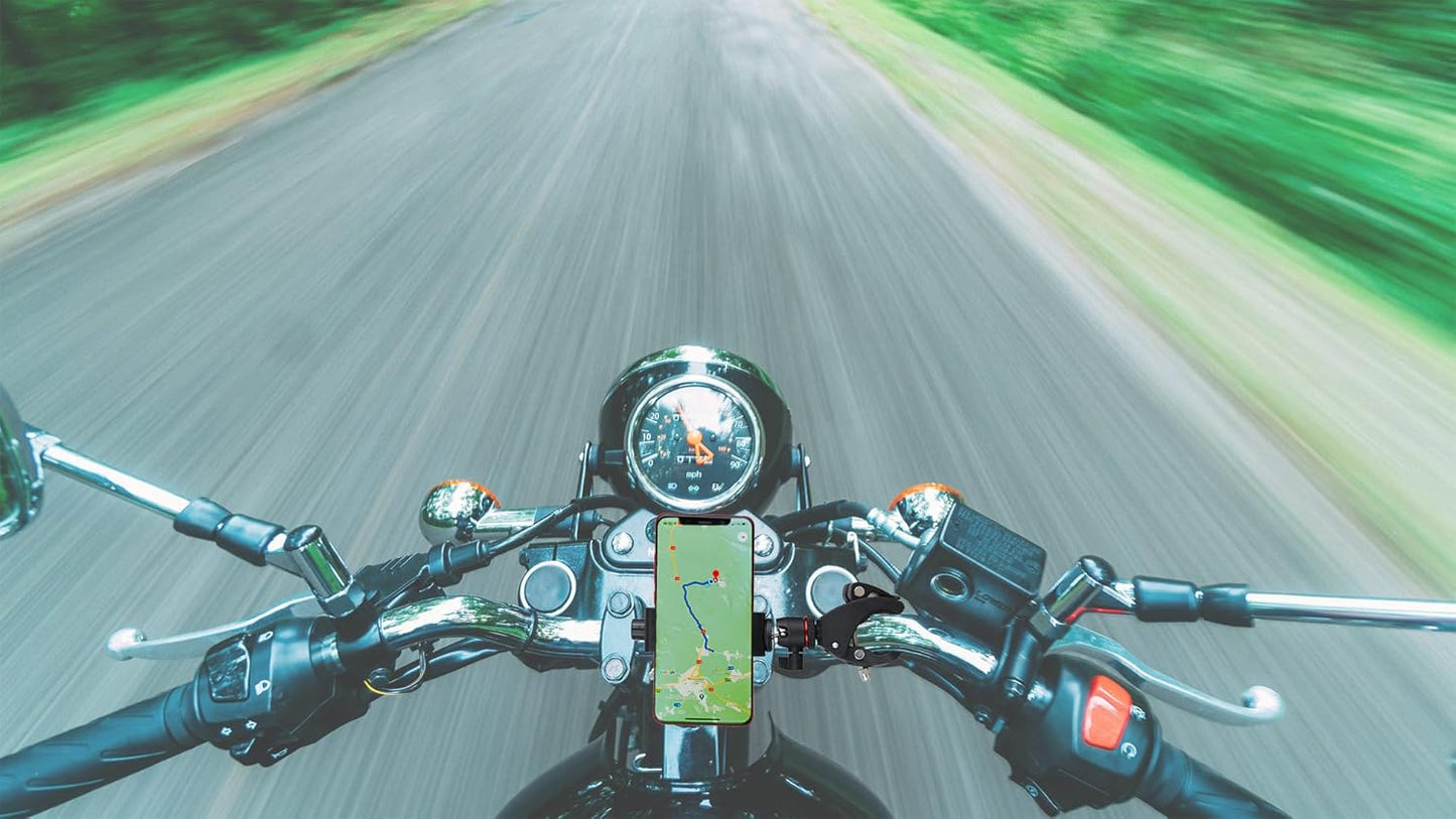 Phone Holder with Clamp for Golf Cart Universal Phone Mount Holder for Bicycle, Wheelchair, Stroller Mic Stand Phone Holder