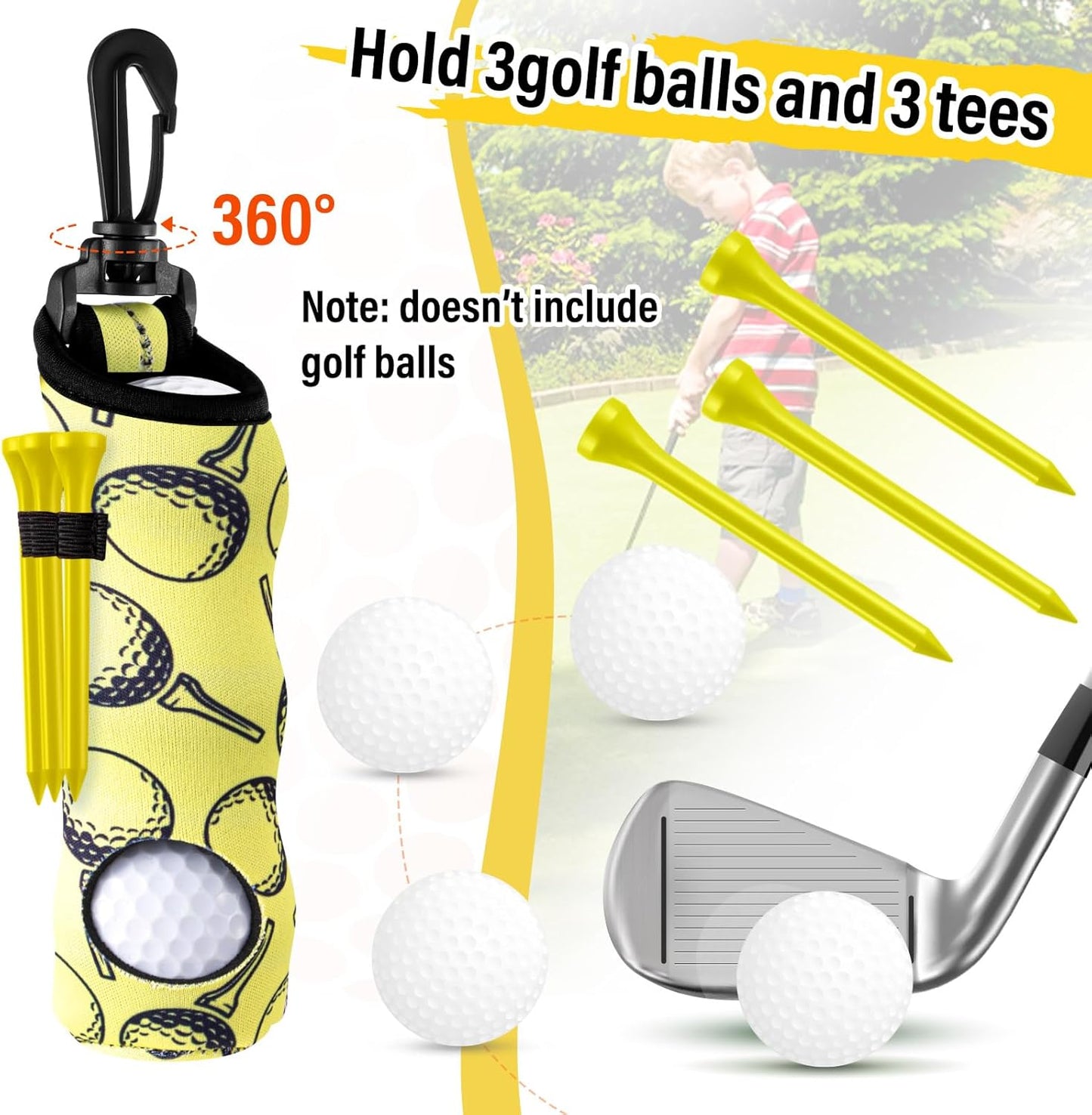 Liliful 12 Pcs Golf Accessories Kit, Include Golf Ball Bag with Hook Towel Tees Magnetic Ball Marker Divot Tool Cleaner Brush for Women Man Gifts