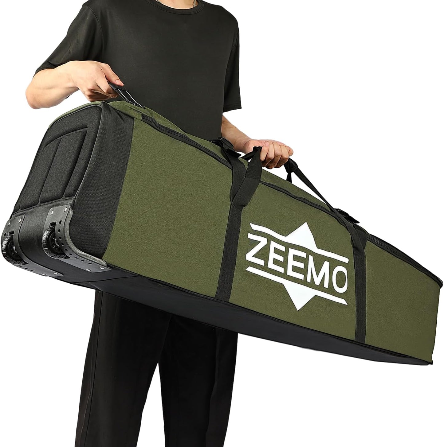 ZEEMO Golf Travel Bag, Full-Open Protective & Wheeled Airline-Approved Case for Clubs, Cart&StandBag, Soft-Sided Waterproof Cover Made of Heavy Duty Oxford