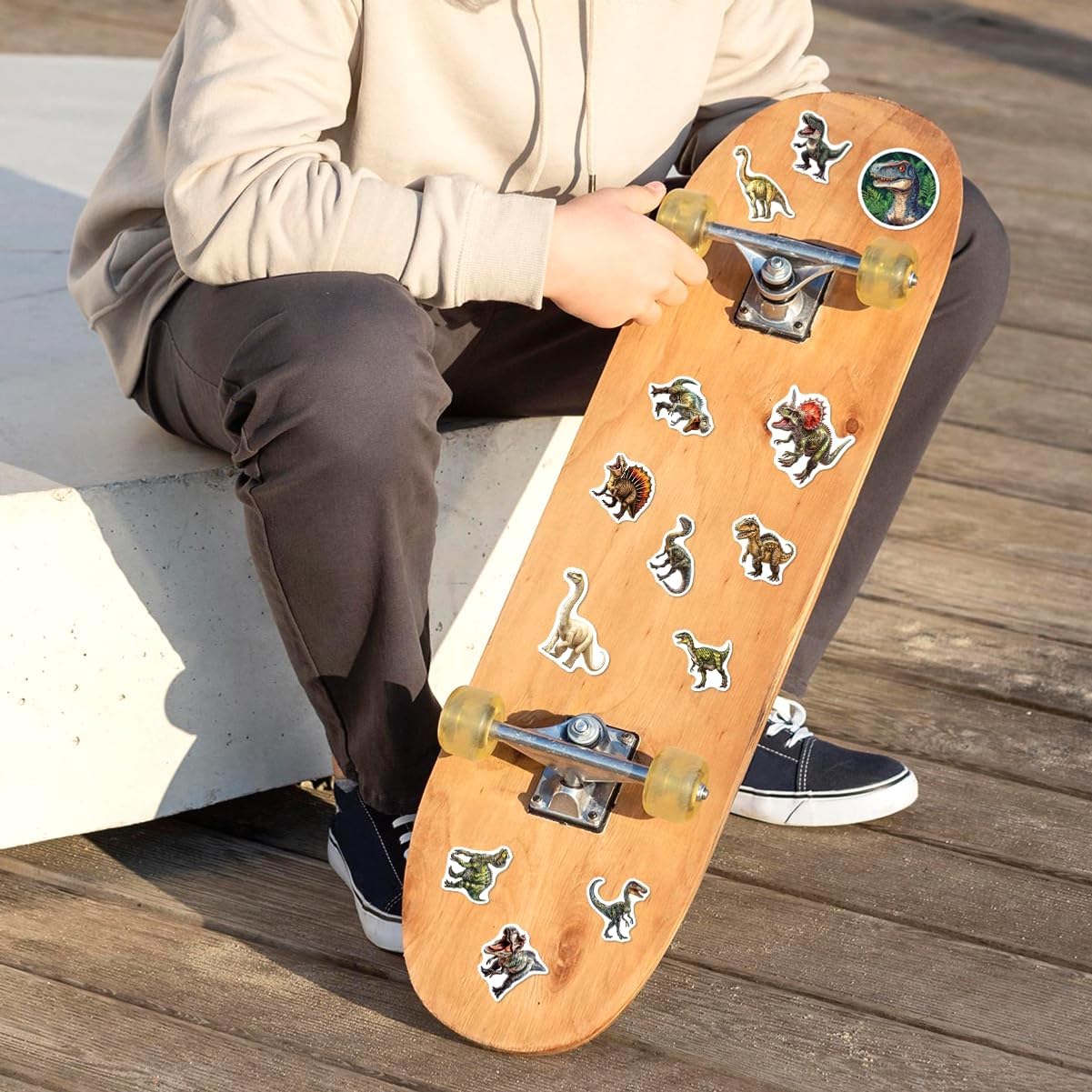 108 PCS Jurassic Dinosaur Vinyl Stickers, Waterproof Dinosaur Stickers for Kids Teens Girls Boys, Cool Dino Decals for Water Bottles, Laptops, Skateboards, Helmets, Scrapbooks