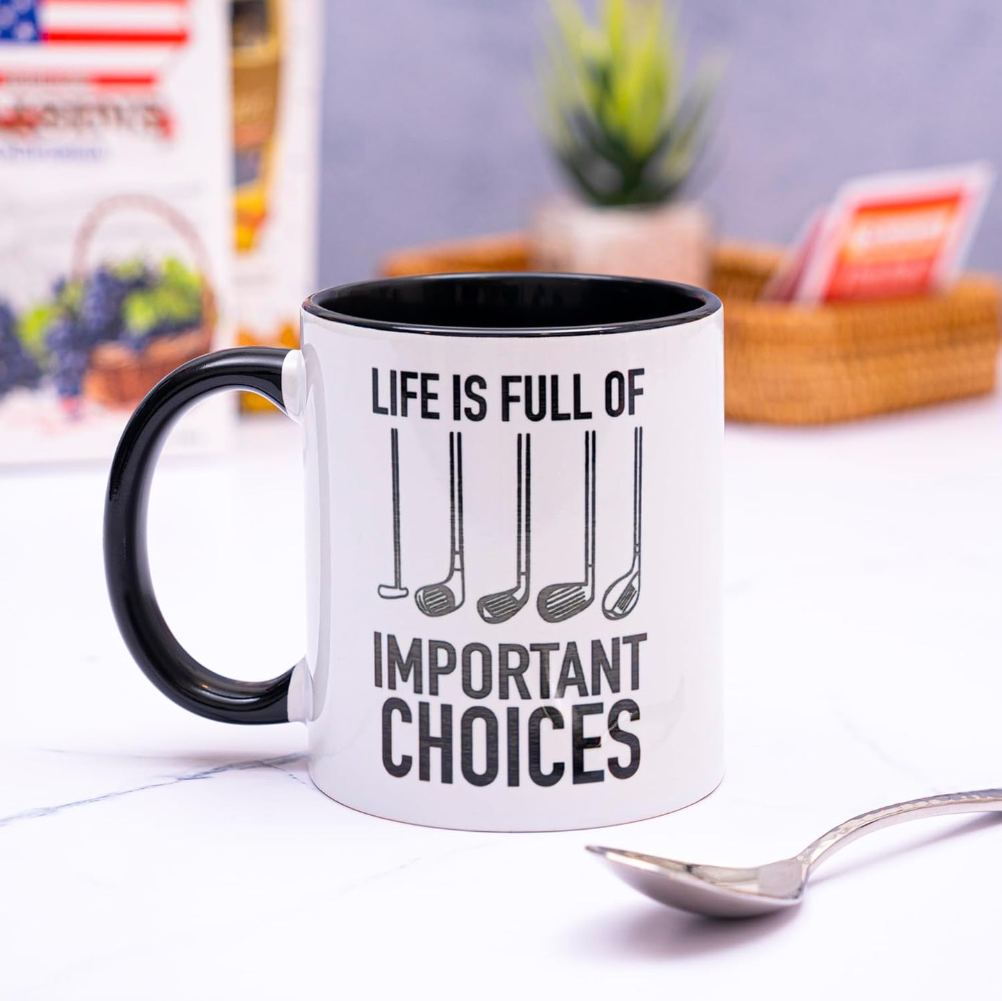 decorluxes Golf Gifts for Dad 11oz Ceramic Mug, Best Dad by Par Mug, Funny Golf Gift for Men, Husband, Gifts for Father’s Day, Birthday (Design 3)