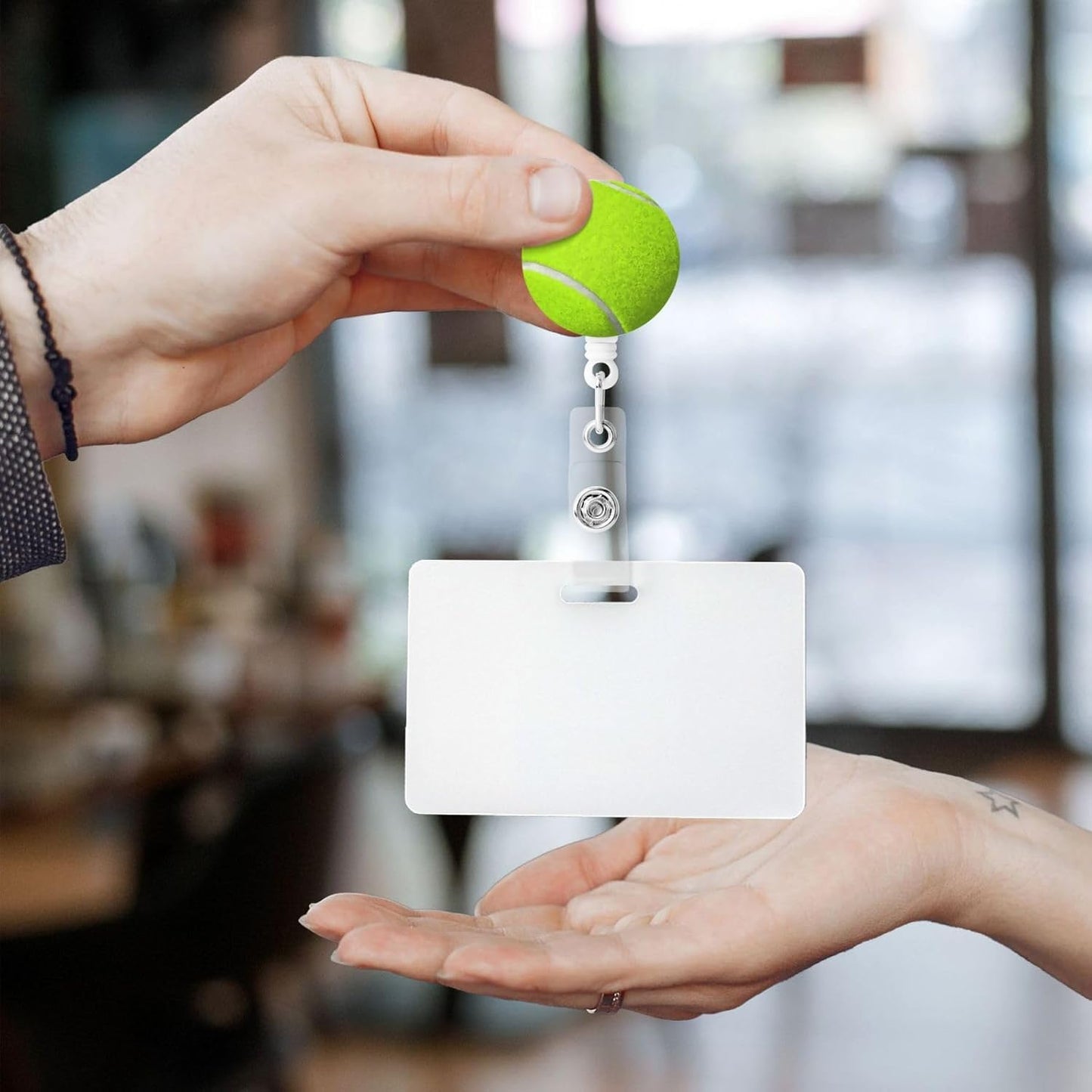 Tennis Badge Reels Retractable Badge Holder with Clip for Id Name Tag Office Worker Student Teacher Nurses Doctor