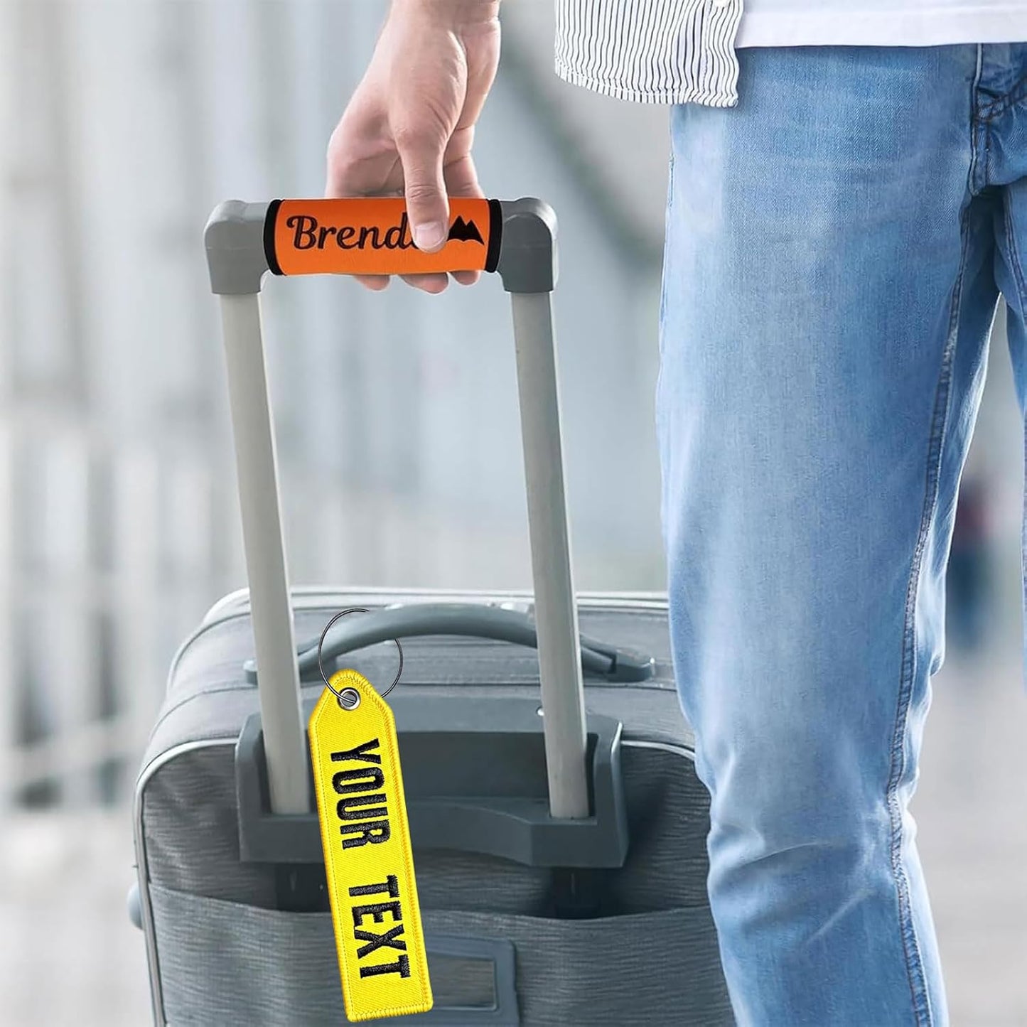 Custom Luggage Tags,1PCS Personalized Embroidered ID Tags for Suitcases & Travel Bags,Travel Suitcases Tags Label with Stainless Steel Loop for Baggage Luggage Bags Keys for Easy Bag Recognition (CO3)