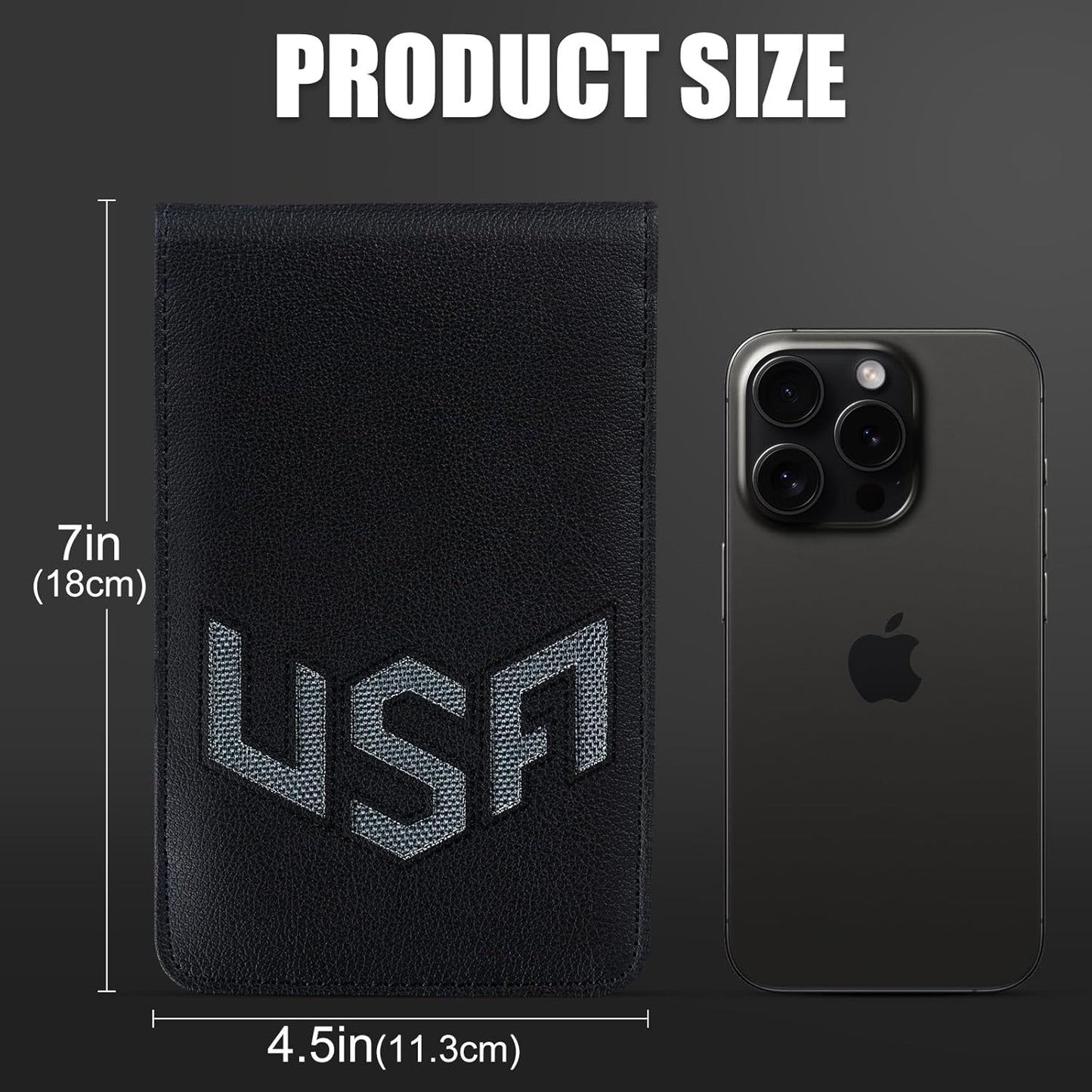 Golf Scorecard Holder & Yardage Book Cover, Golf Accessories Black Premium Leather Yardage Book Holders Cover