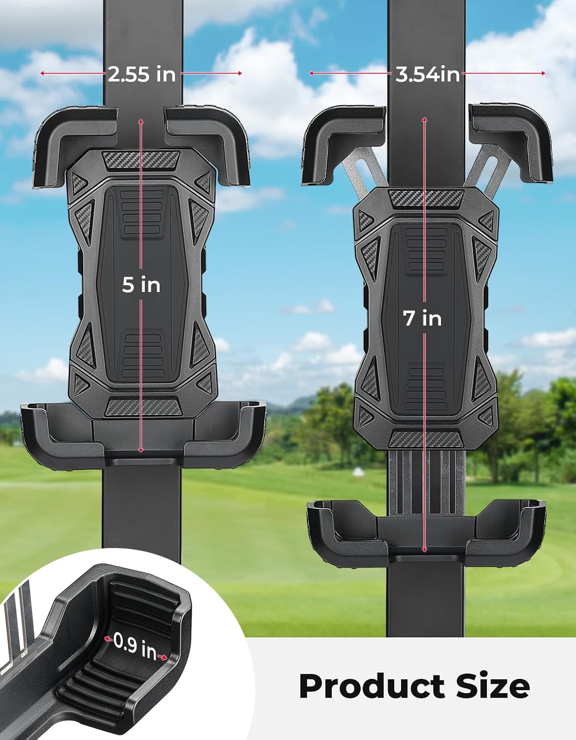 KEMIMOTO Golf Cart Phone Holder, Magnetic Tractor Phone Holder Mount Compatible with EZGO Club Car, Golf Cart Phone Caddy for iPhone/Galaxy/Google Pixel, 360° Rotatable with Vibration Dampening