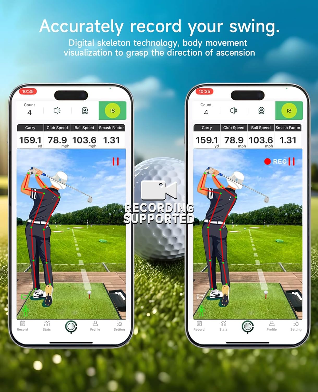Portable Golf Launch Monitor, Simulators for Home & Training, Mobile Launch Monitor for Golf Swing Analysis, Tracker & Swing Analyzer, Indoor Outdoor Use, Up to 10 Hours Battery Life.