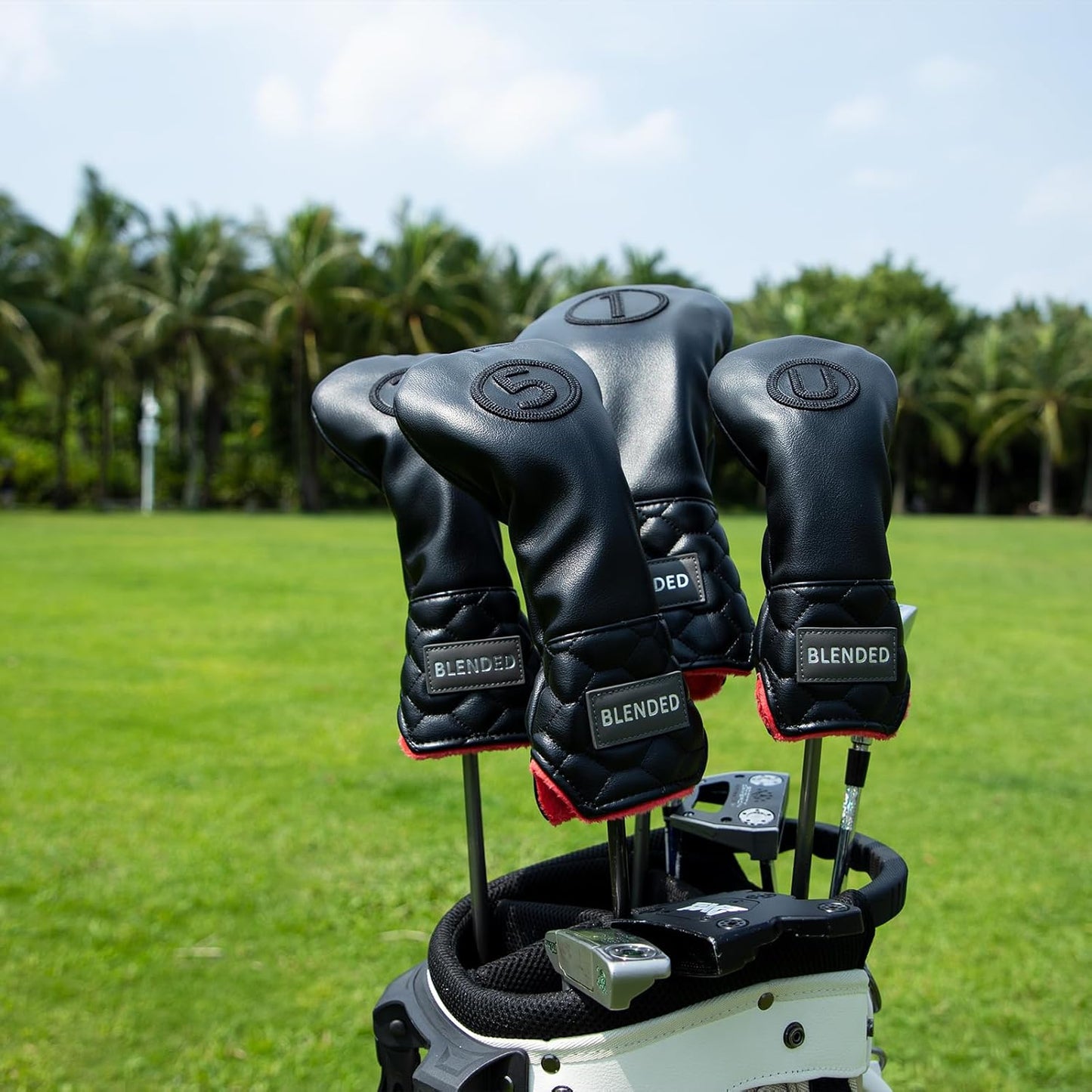 Golf Club Covers Black Golf Head Covers Driver Covers Fariway Wood Headcover Hybrid Covers Leather 3 Wood Headcover Golf Headcover with Number Tag for All Brand