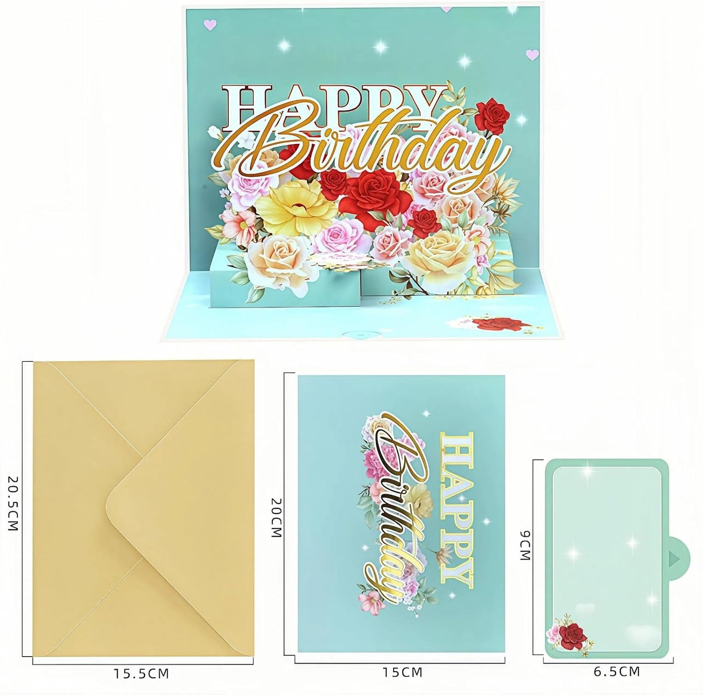 Steelhill 3D Pop Up Birthday Card for Women & Kids - Cute & Fun Greeting Cards with Envelope, Happy Birthday Cards for Adults, Girls, Boys - Handmade Birthday Greeting Card for All Ages (Blue)