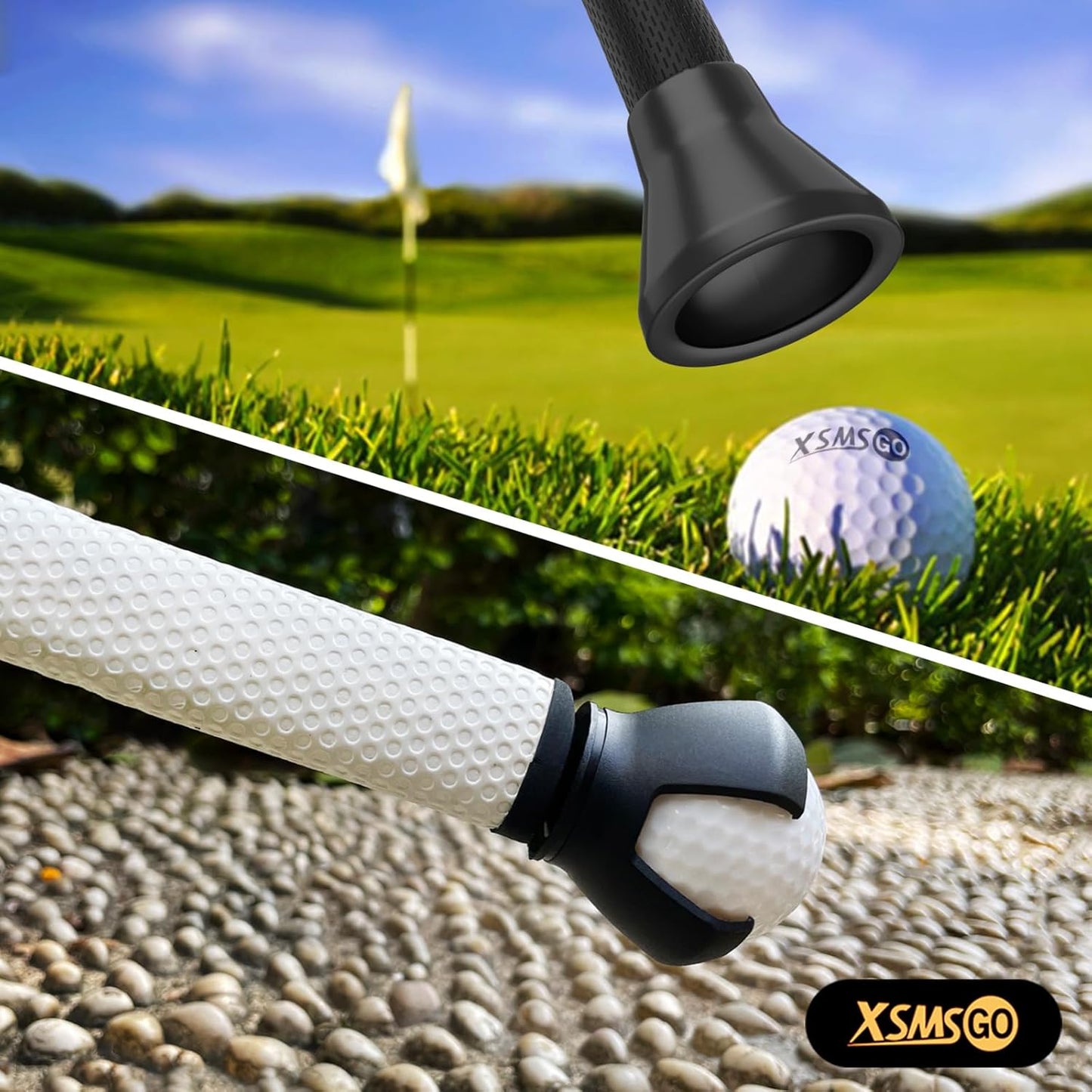 4pcs Golf Ball Retriever,Quick-Install Golf Ball Picker Upper Tool,Durable Golf Ball Grabber for Putter and Swing Handle Golf Accessories (Picker Upper)