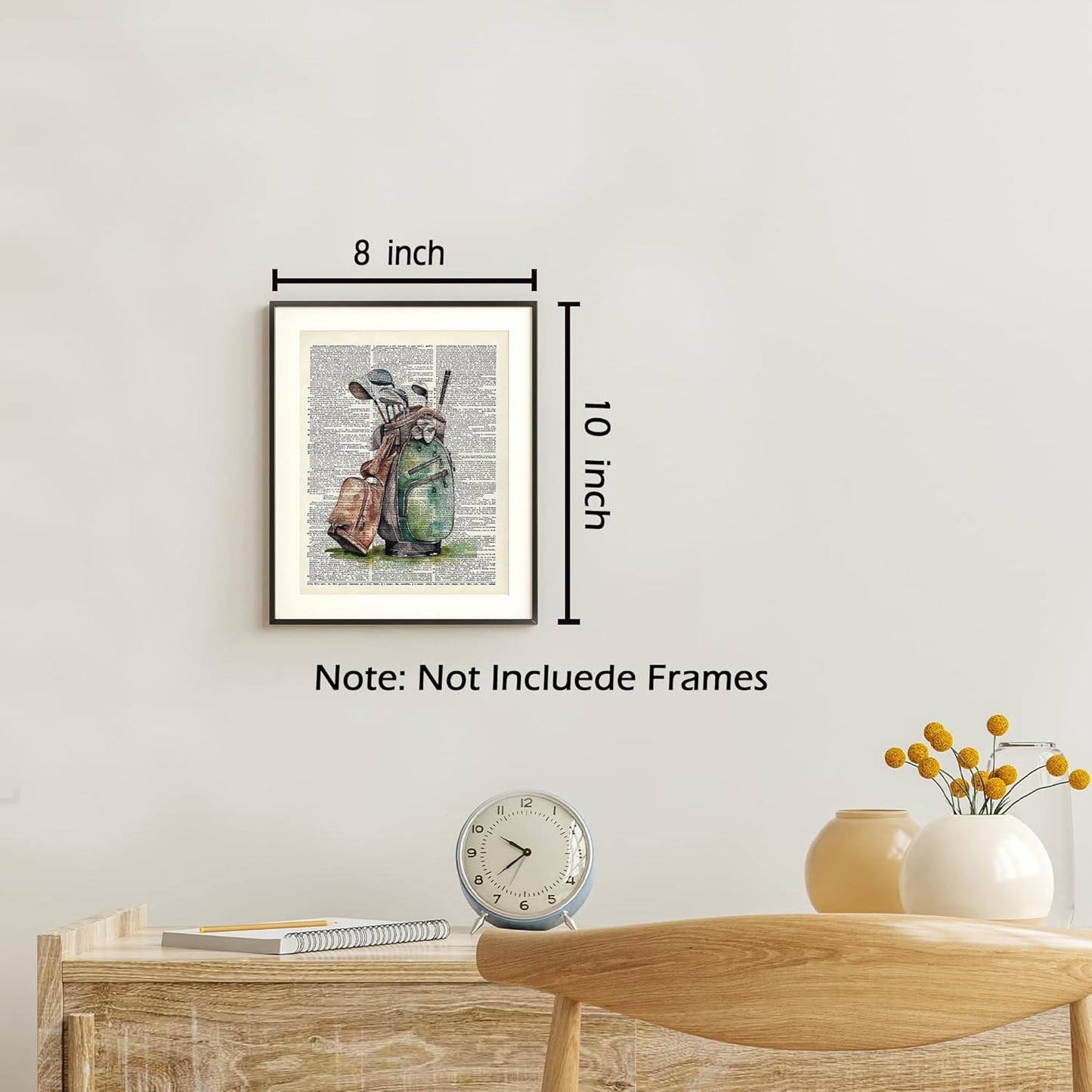 KSDUT Vintage Golf Wall Decor Art Set of 4 - Retro Artwork Poster Prints Golf Club Wall Decor Golf Gifts Wall Art for Office Games Sports Room Dorm Decorations - 8"x10" Unframed