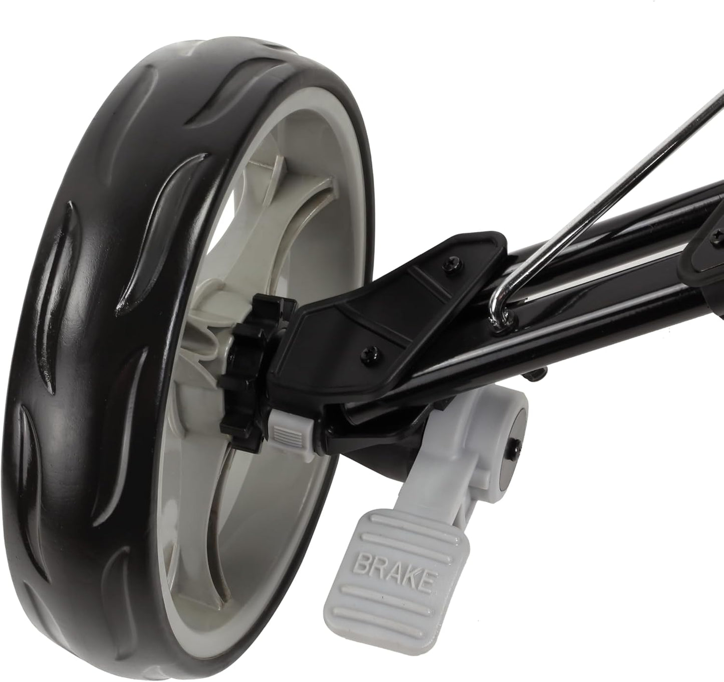 Folding Golf Push Cart 4 Wheel with Foot Brake – 1-Second Open & Close Golf Bag Cart, Adjustable Handle, Ball-Bearing Wheels, Lightweight Aluminum Frame, Umbrella Holder Included