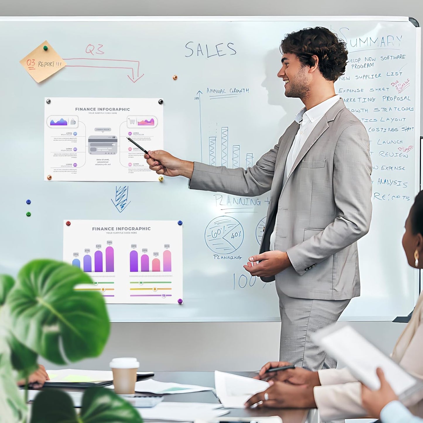 FINDMAG 45 Pack Fridge Magnets for Whiteboard, Strong Refrigerator Magnet, Small Neodymium Magnet, Tiny Magnet for Hanging, Map, Projects (Silver)