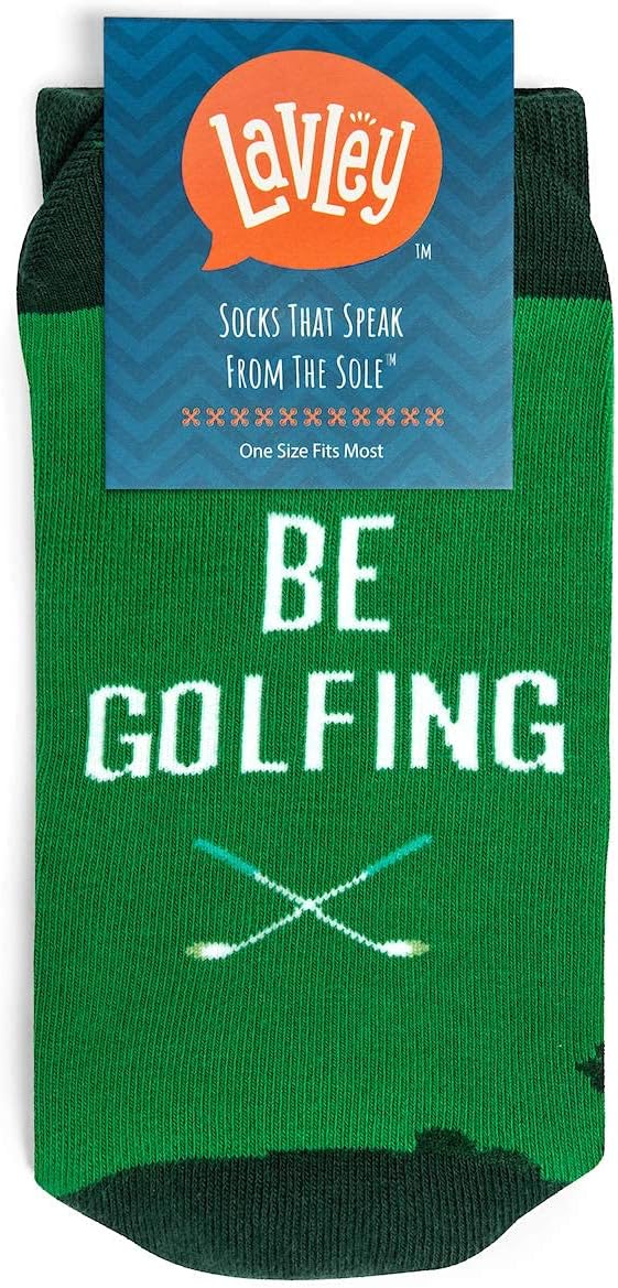 Lavley Funny Golf Socks - Fun gift for golfers - Unisex one size fits most - Great for birthdays or stocking stuffers