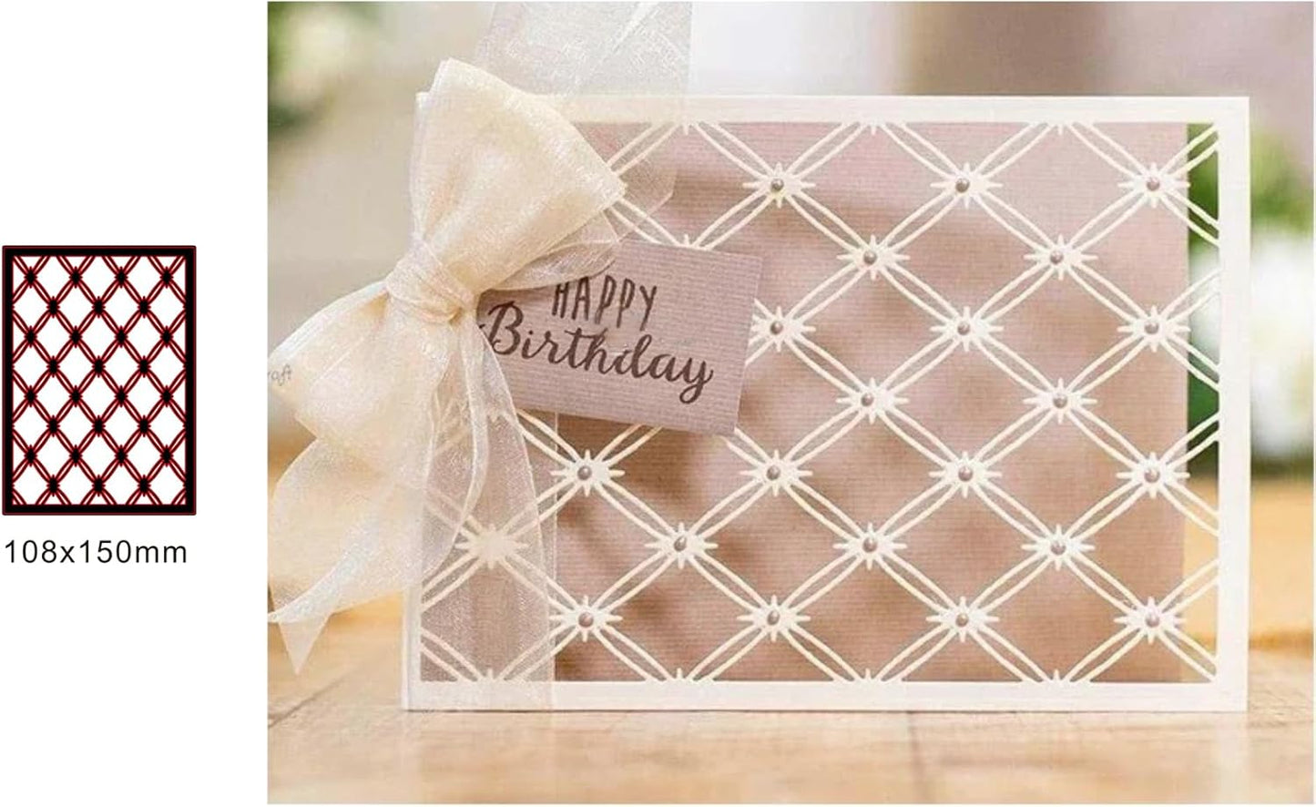 Lapoo 3D Backgrounds Frame Metal Cutting Die for Scrapbooking, New Cutting Dies DIY Album Card Making Decor Paper Craft Metal Die Cuts Party Wedding Decorations (Diamond Box a 5.8 x 4.1 in)