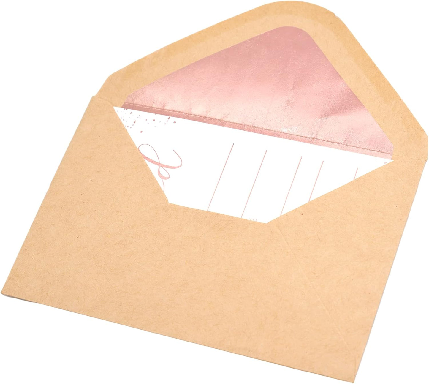 Invitation Cards - 50-Count 4" x 6" White Invitation Cards ‘’You Are Invited’’ in Rose Gold Foil with 52 Foil Kraft Envelopes – Invitation Cards For Wedding, Bridal Shower, Baby Shower, Birthday (50 Pack)