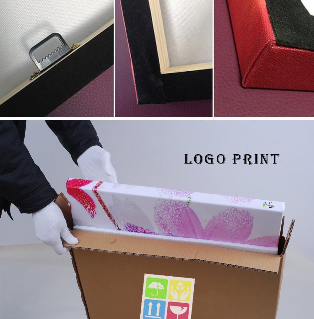 KREATIVE ARTS - Golf Course Scenery Canvas Wall Art Contemporary Sunset Canvas Prints Framed Poster Prints for Home Decor 5 Panels Wall Decorations for Living Room Office (Large Size 60x32inch)