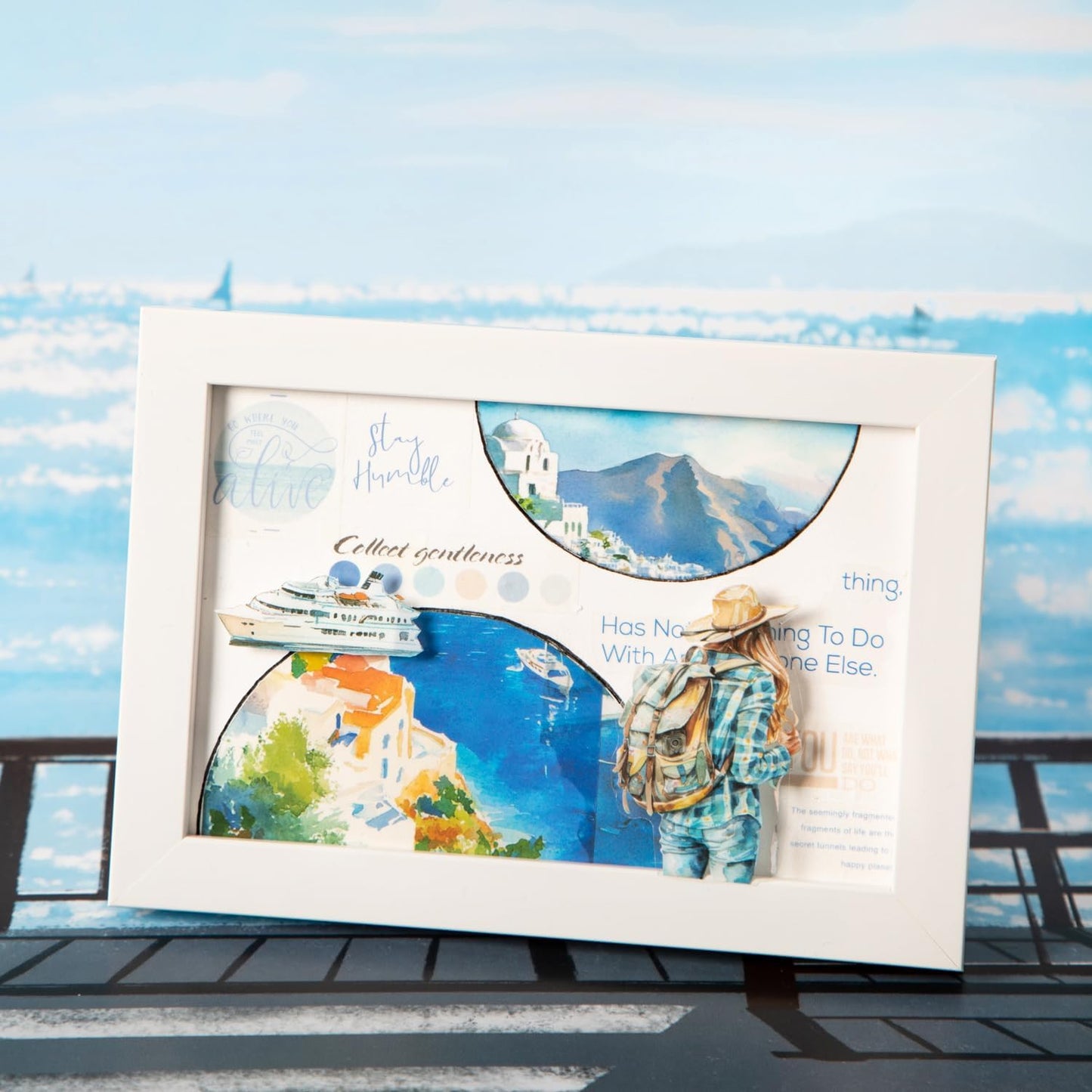 Travel Scenery PET Sticker Set, 60PCS Large Landscape Scrapbook Supplies for Journaling, DIY Crafts and Planner