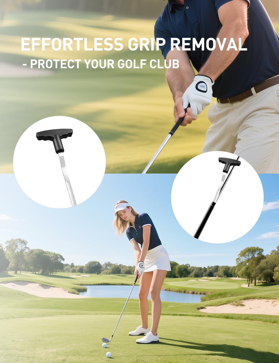 Golf Grip Tape Removal Tool Kit, Grip Remover Saver Perfect for Regripping Graphite and Golf Club Steel Shafts