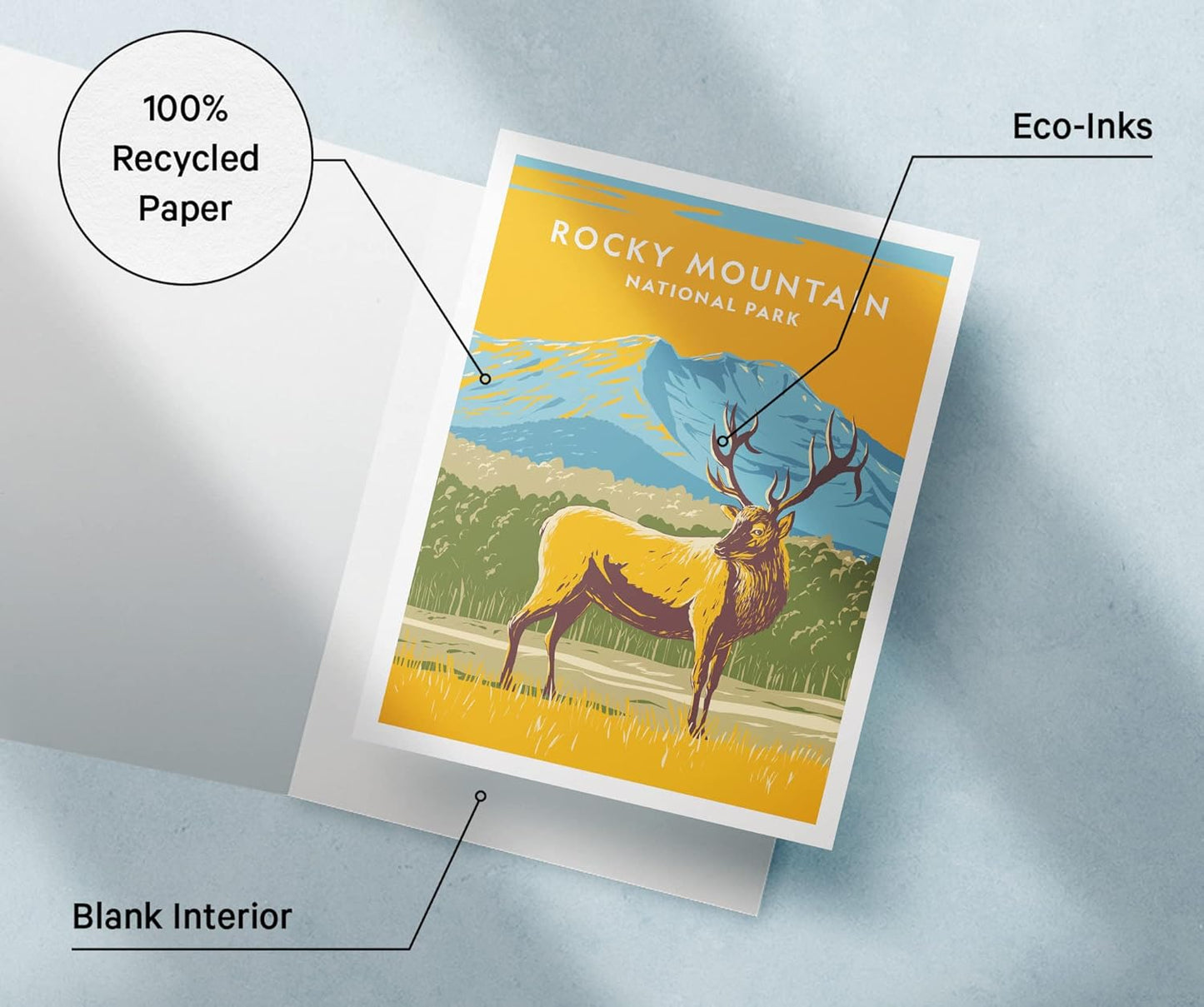 Twigs Paper - Assorted Outdoor National Parks Greeting Cards - Stationery Cards with Envelopes - Thank You and Blank Note Cards -Greeting Cards for All Occasions - Made in USA (5.5 x 4.25, Set of 12)