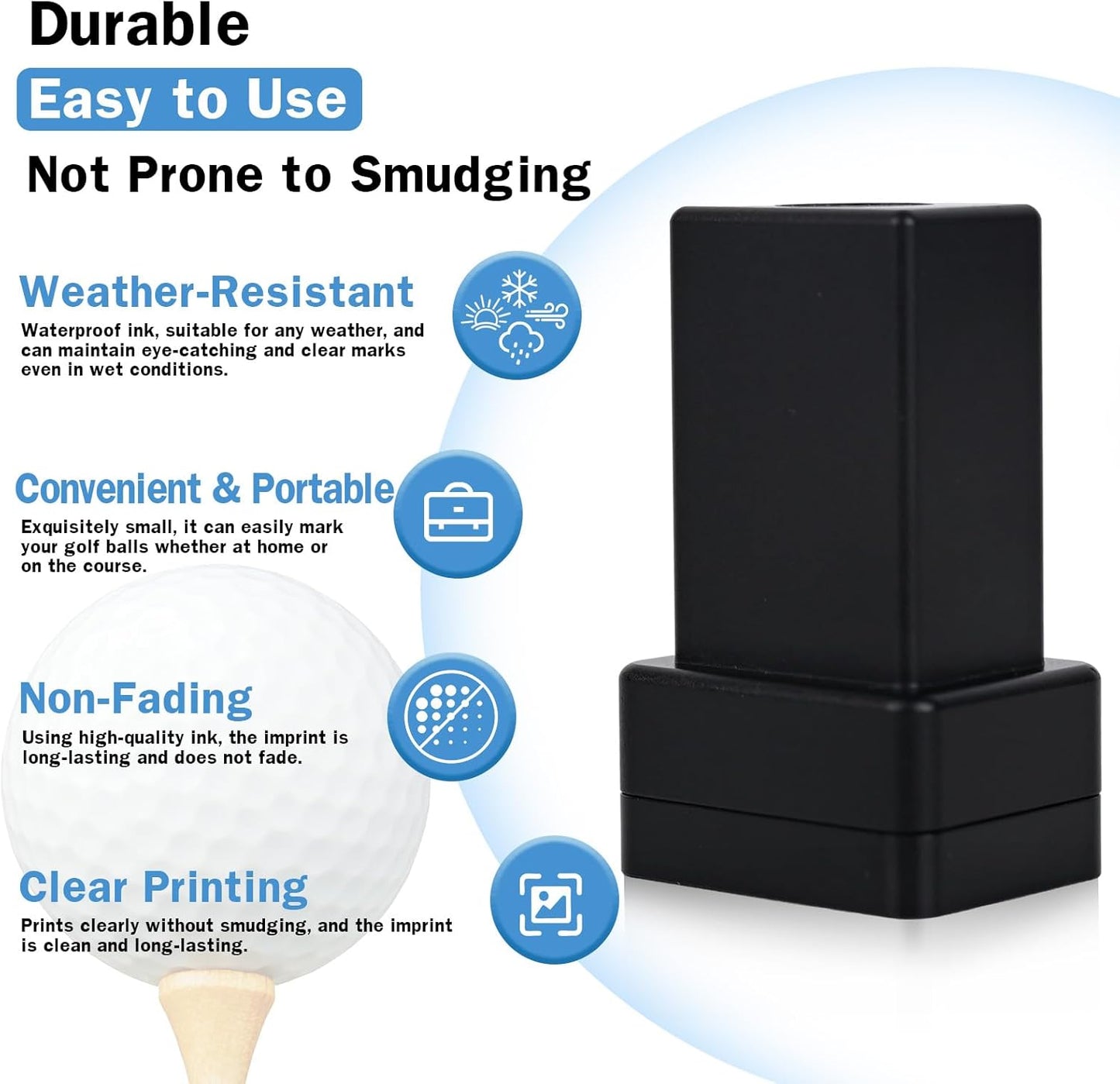 Custom Golf Ball Stamp with Quick-Dry Waterproof Ink, Personalized Self-Inking Golf Ball Marker with Name or Monogram, 6 Color Options, Golf Essential, Golf Accessories for Men Beginners