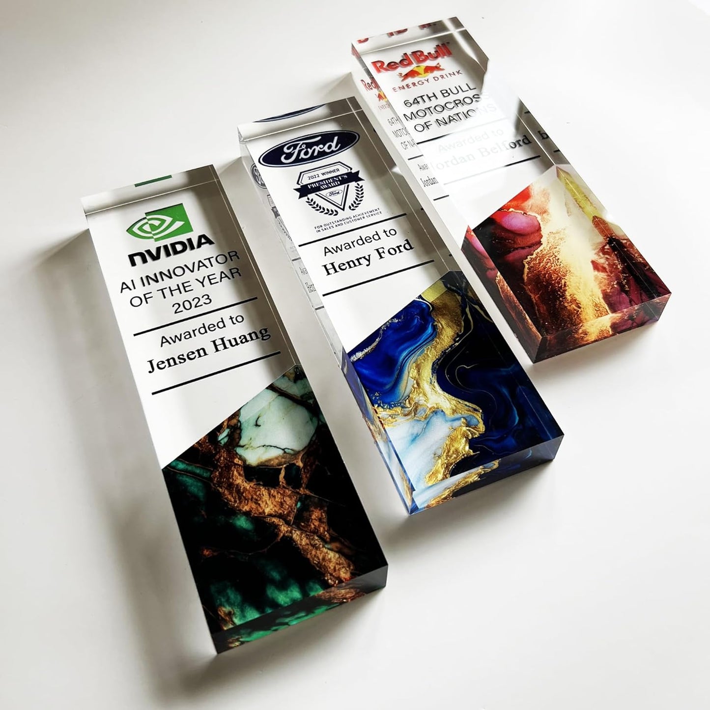 Tina&Co Customizable Acrylic Trophy Award for Activities Personalized Trophy Plaque with Logo Ideal for Employee Appreciation Gifts Awards and Trophies - 8"x 2.5"x0.8“