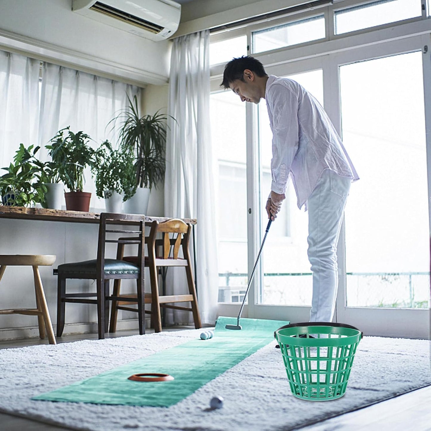 BESPORTBLE Plastic Golf Ball Basket Golf Ball Container with Handle Wire Ball Container for 25 Balls Outdoor