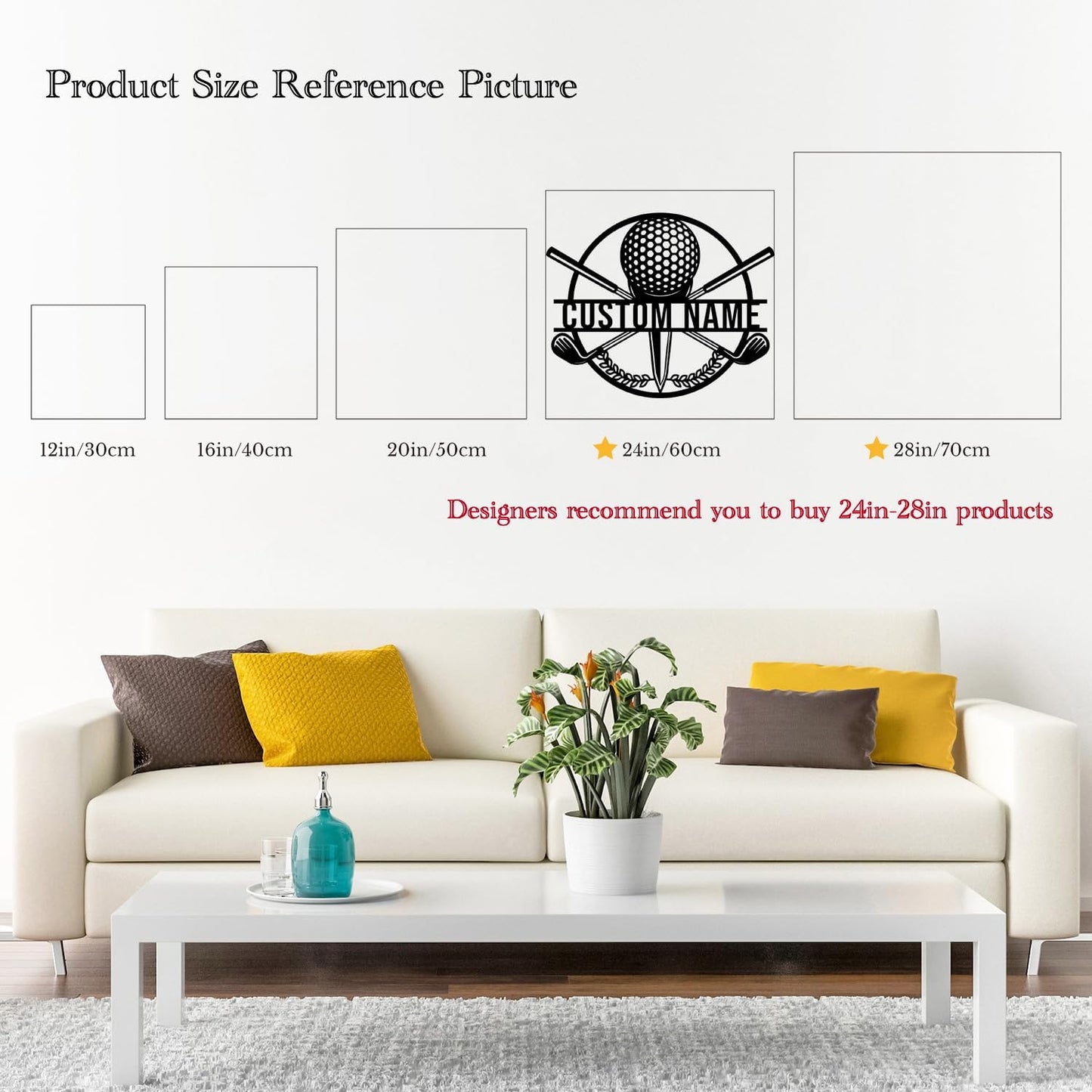 Custom Golf Metal Signs, Personalized Signage Wall Art Decor, Golfer Name Signs, Golf Metal Home Decor, Golf Club Signs (Style-3)