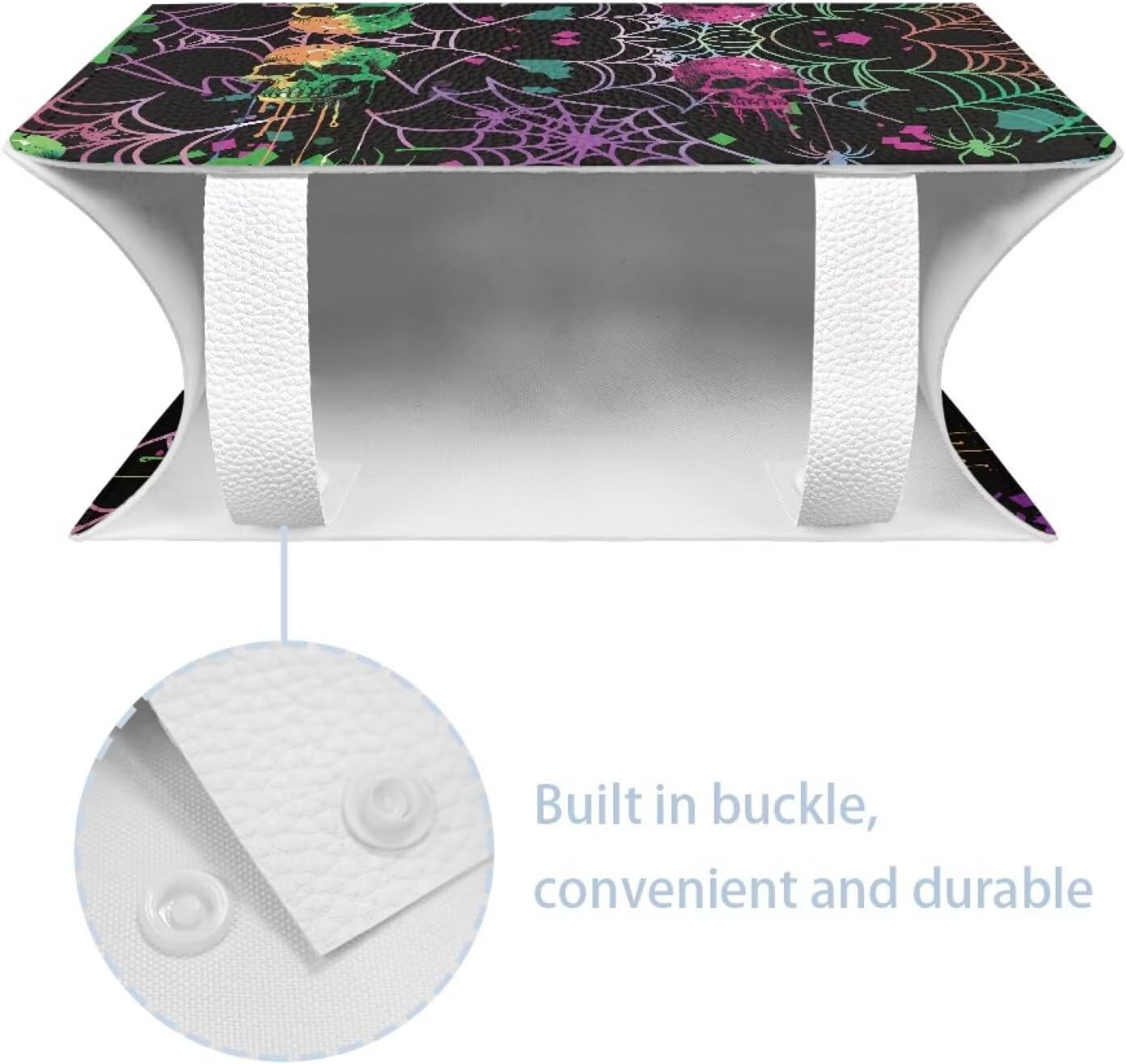 Rectangular Tissue Box Cover Hallween Tissue Box Holder with Skull Print Holiday Home Decor for Living Room Kitchen Bathroom Hotel Countertop