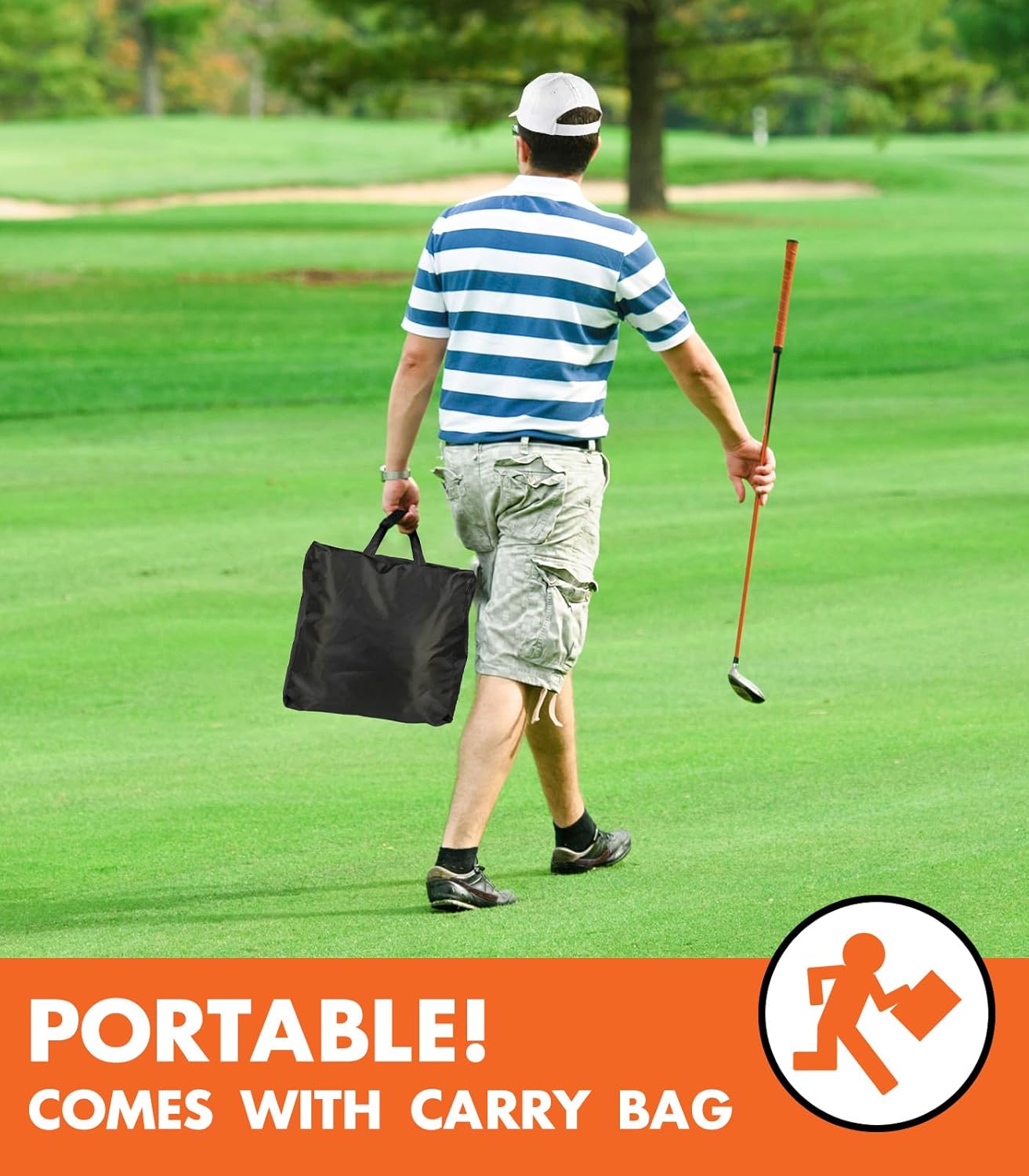 Golf Net: 10x7ft Heavy Duty Golf Practice Net for Indoor/Outdoor Training, Portable Golf Hitting Net with Carry Bag, Ideal Golf Training Aid for Golfers Backyard Driving Chipping Swing (Standard)