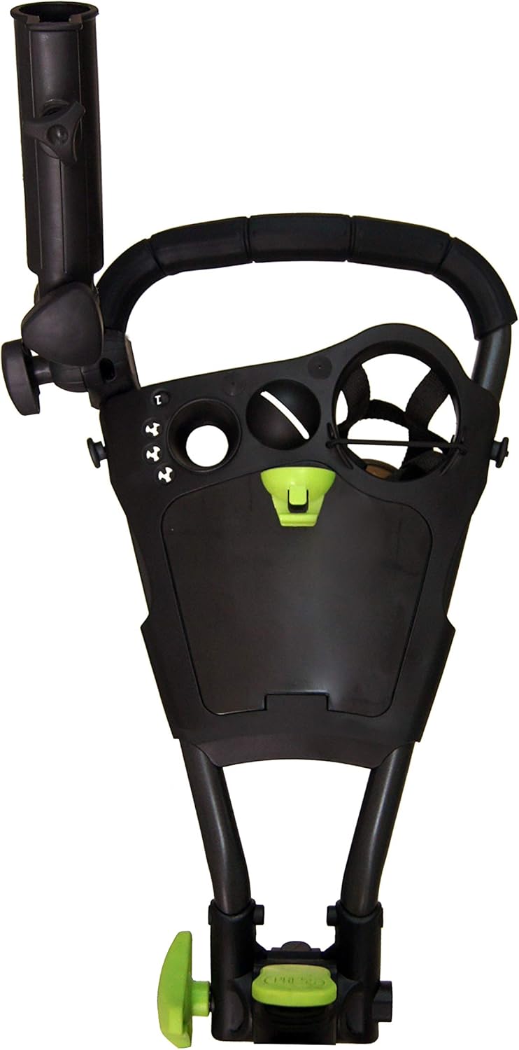 Golf Push Cart 3 Wheel with Foot Brake – 1-Second Fold/Unfold, Adjustable Handle, Umbrella Holder, Beverage Compartment & Storage | Lightweight Aircraft-Grade Aluminum Frame